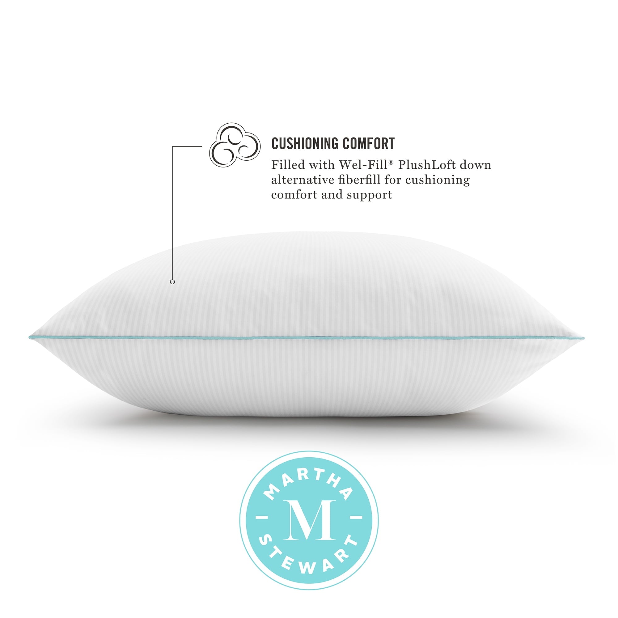 Ergonomic Memory Foam Classic Stripe Bed Pillows Standard / Queen Size Set Of 2, Enhanced Loft Plush Pillow for All Sleep Positions, 20" x ... - Orthopedic Shredded Foam Bed Pillow Set Detail