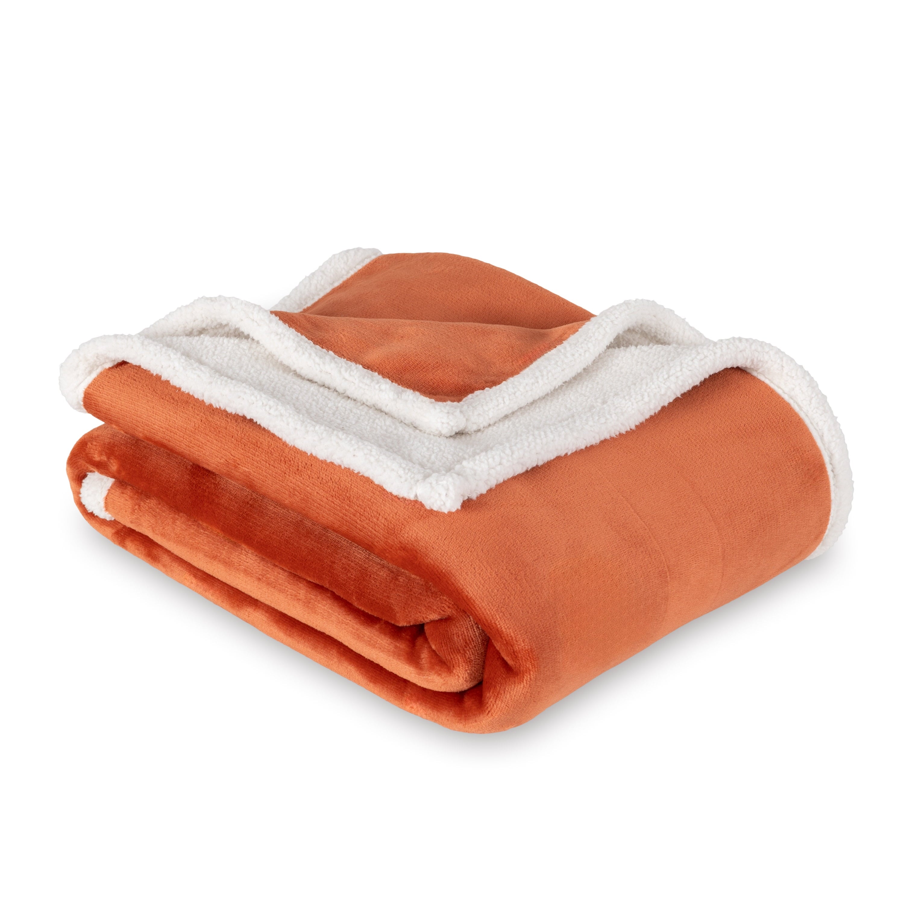 Reversible Sherpa Reversible Printed Velvet Plush and Hampshire Faux Shearling Soft Throw Blanket, Standard Size, Auburn Sun - Luxury Knitted Decorative Throw Blanket with Fringes Detail