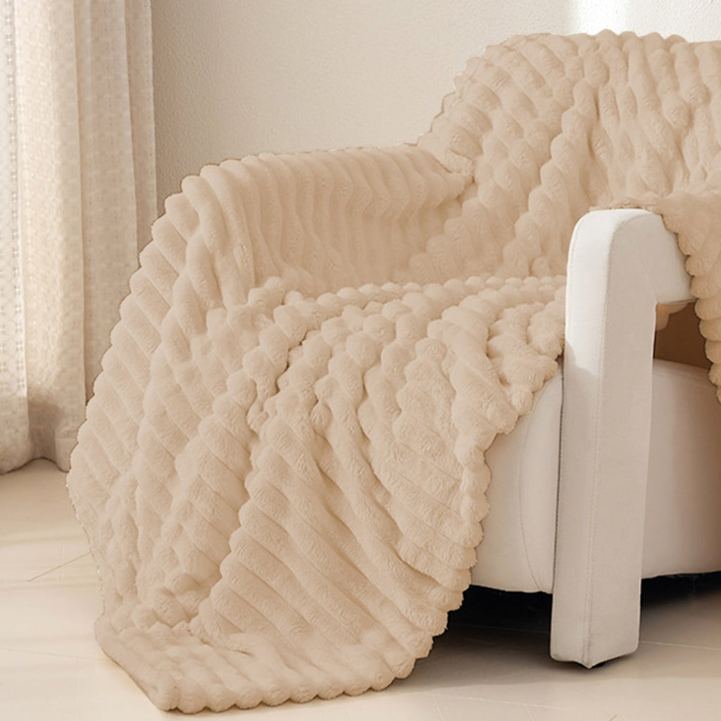 Decorative Knitted Extra Large Throw Blanket for Couch Home Office Hotel 100% Cotton Super Soft Blanket for Adult 47"x70" Khaki - Luxury Knitted Decorative Throw Blanket with Fringes Detail