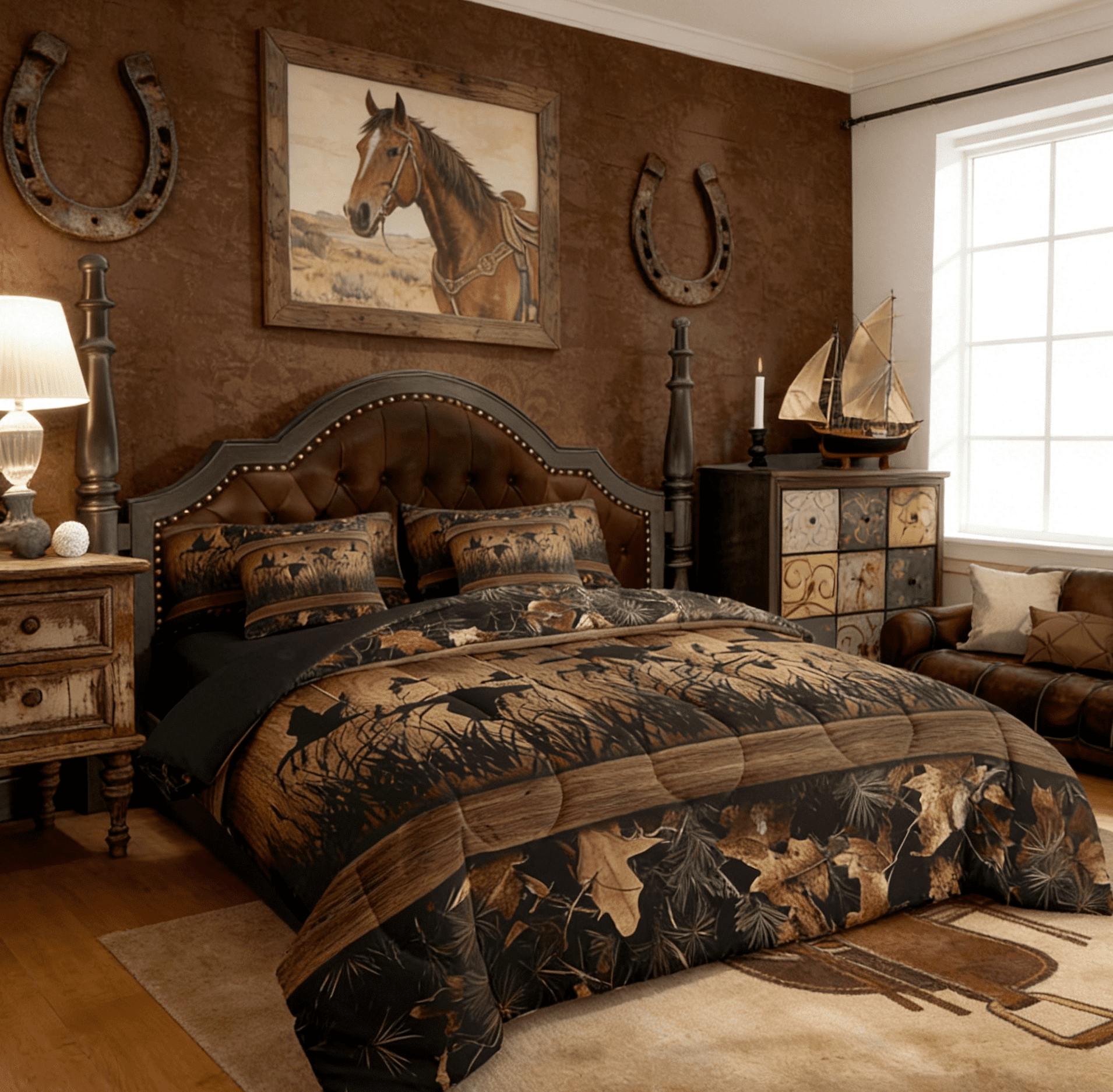 Fluffy Down Alternative 7 Piece Camo Mallard Duck Comforter Set With Sheets Men Rustic Farmhouse Cabin Bed In A Bag Full,Hunting Woodland Duc... - Cloud-Like Soft Lightweight Bed Comforter Detail