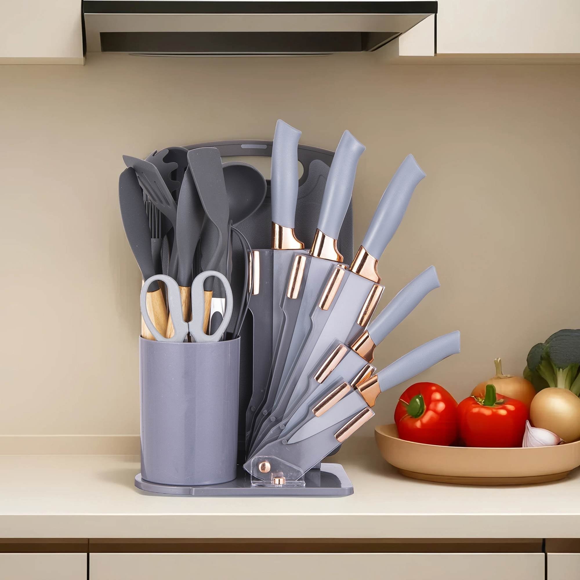 Premium Silicone 19-Piece Silicone Kitchen Utensil & Knife Set - Heat-Resistant Cooking Tools Non-Stick Safe Gift for Mom or Wo... - Heat-Resistant Silicone Cooking Spatula Turner Detail
