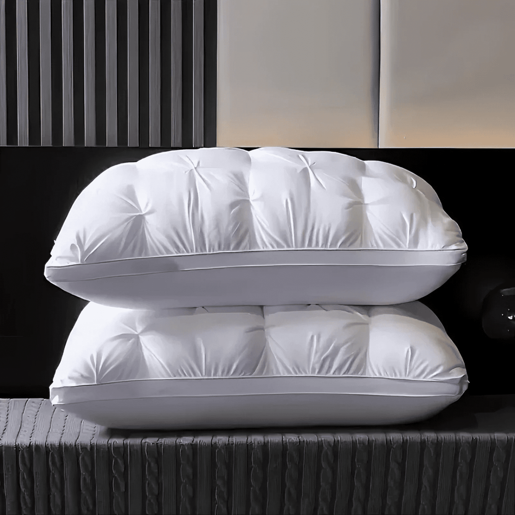 Hotel Collection Queen Size Bed Pillows Set of 2, Hotel Quality, Down Alternative Gusseted Bed Pillows for Side, Back, or Stomach Slee... - Hotel Quality Plush Sleeping Pillows Detail