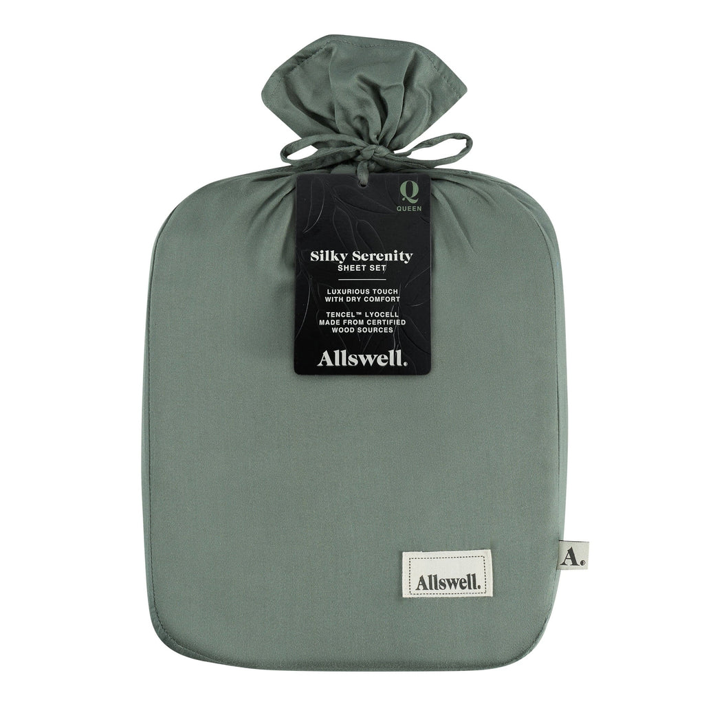 Breathable Luxury 4-Piece & Silky Serenity 100% Bed Sheets Set, Flagstone, Queen - Breathable Egyptian Cotton Flat & Fitted Sheets Detail