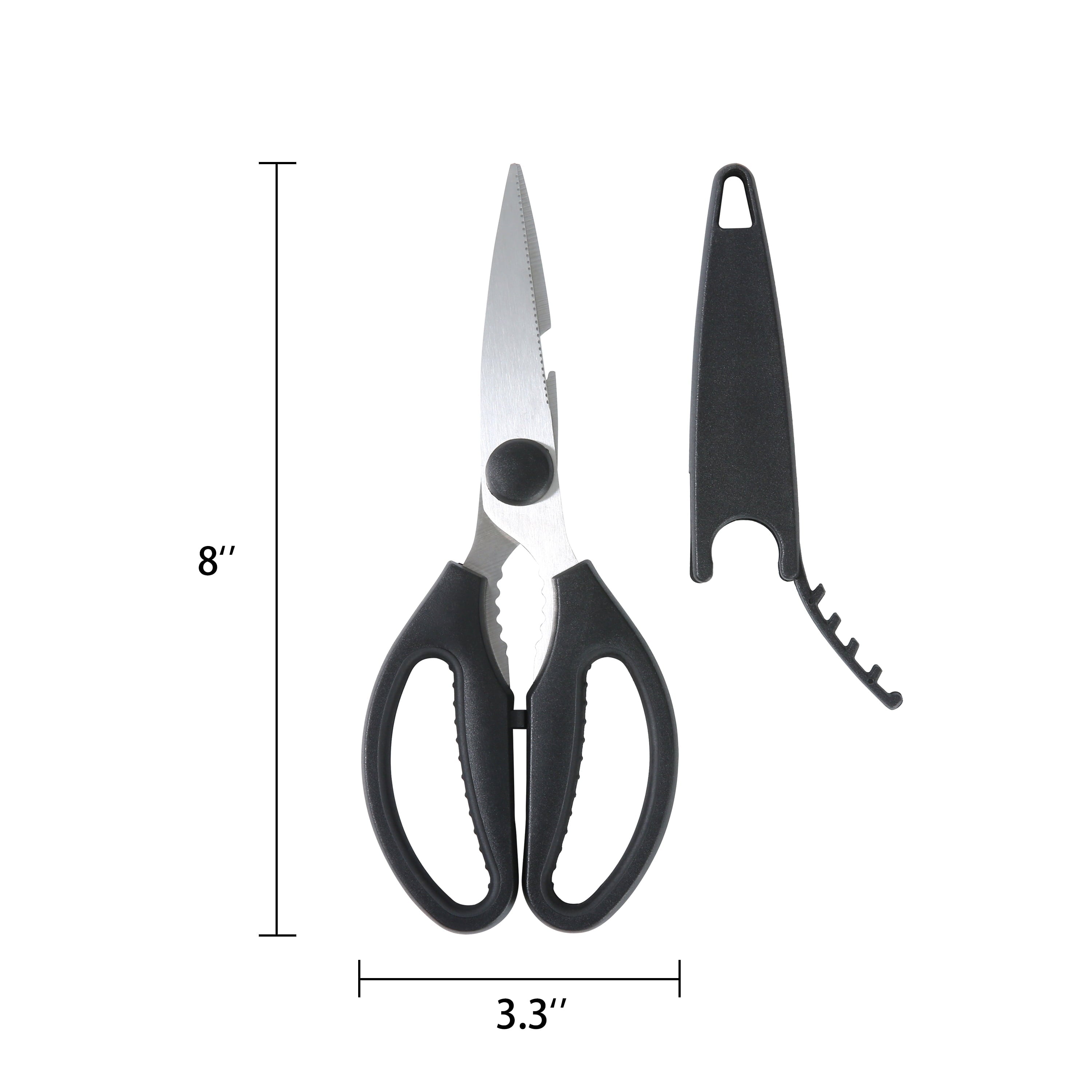 Time-Saving Stainless Steel Multi-Purpose Kitchen Shears with Grip 1 Each - Innovative Kitchen Helper for Modern Cooking Detail