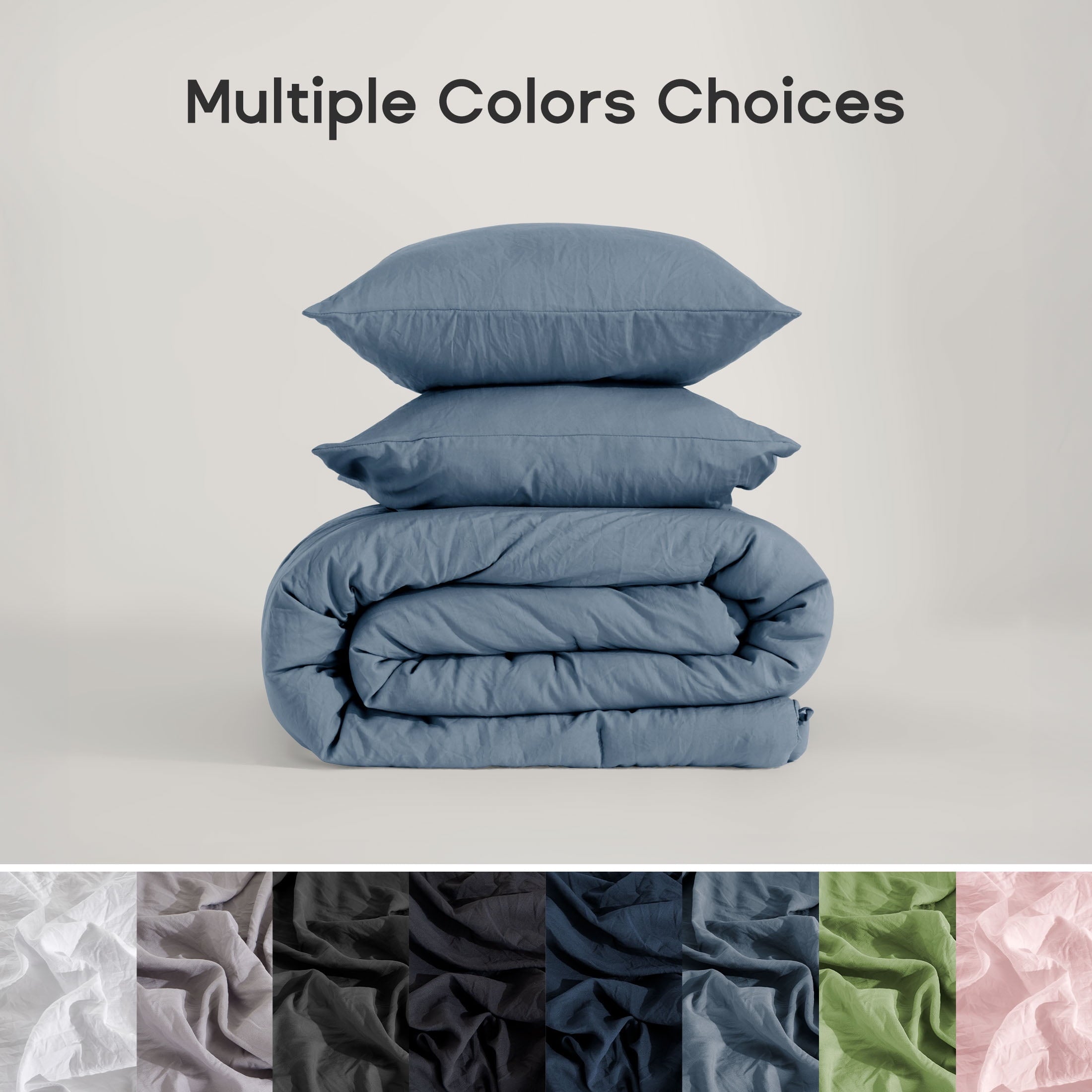 Luxurious Quilted Washed Comforter Sets Queen 3 Piece, Soft and Cozy, Fluffy Microfiber Fill, Washed Textured Wrinkled Design (Flint St... - Luxurious Quilted Duvet Cover Set Detail