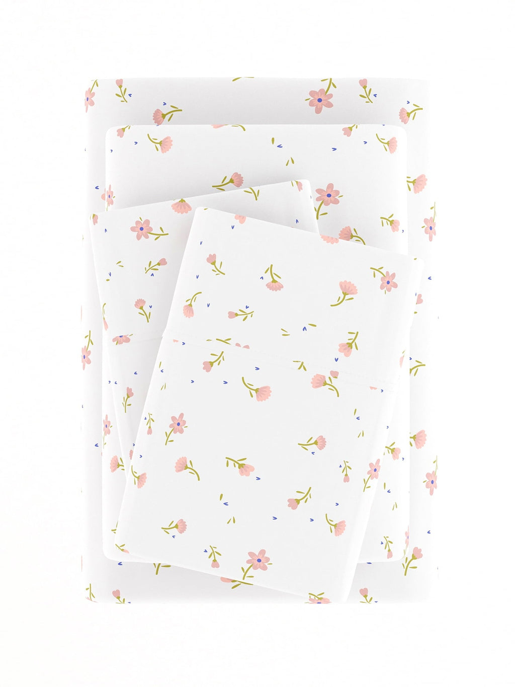 Premium Egyptian Cotton Ultra Soft & Breathable Wrinkle Free Bed Sheets Set - Floral Pink Farmhouse Patterned for Twin Size Bedding - Premium Ultra-Soft Pillowcase Pair for Sleeping Detail