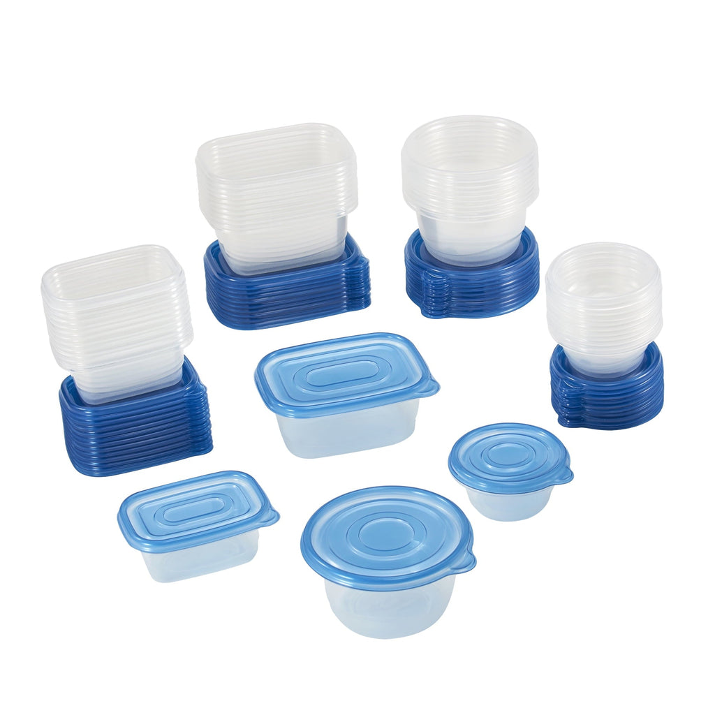 Sweet Treat Shaped 92pc Plastic Food Storage Container set, Ideal Use for Refrigeration Storage and Organization,... - Playful Star & Heart Shaped Geometric NeeDoh Detail