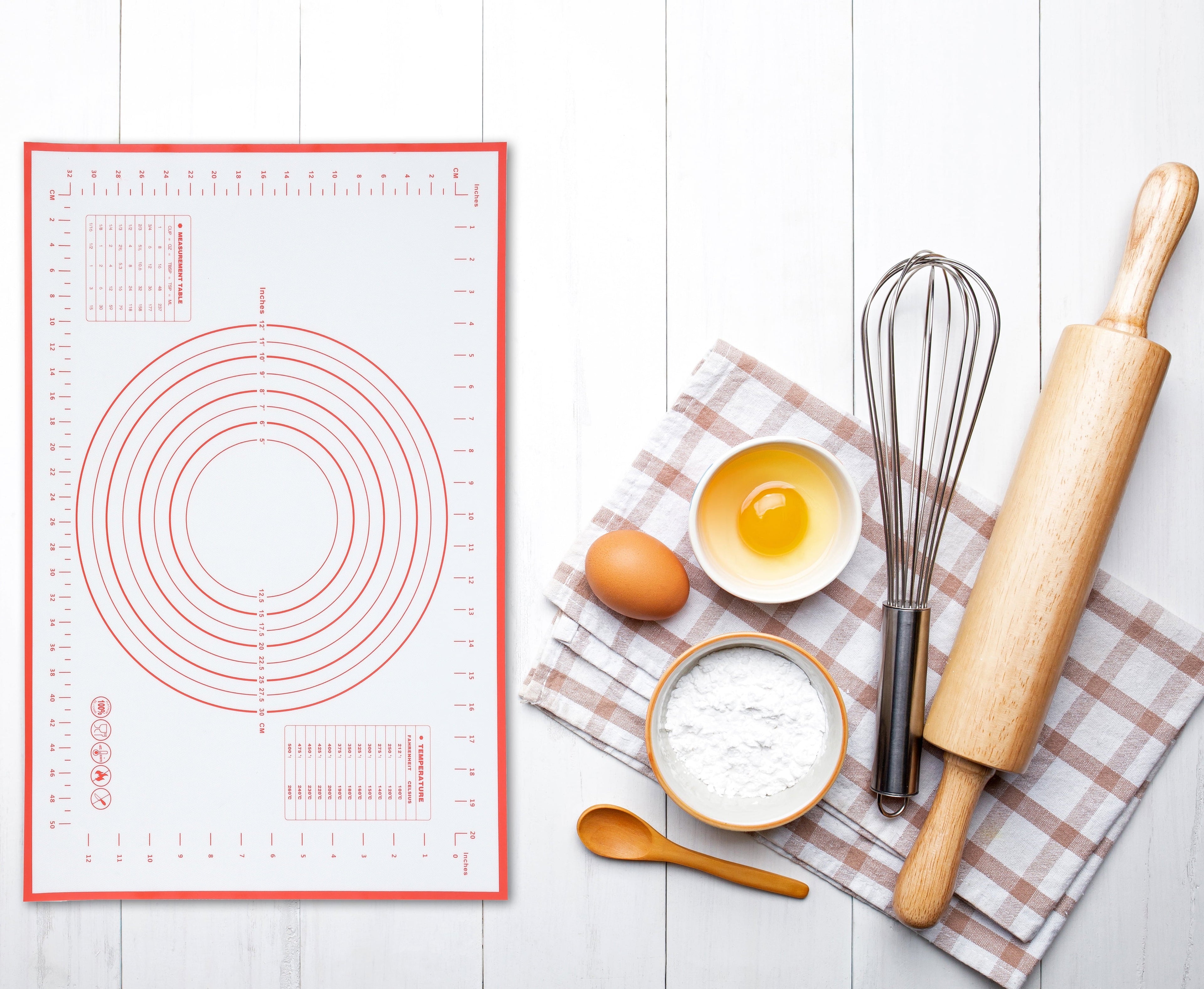 Multi-Functional Reusable Silicone 24"x 18" Pastry Mat with Measurements - Multi-Functional Manual Food Chopper & Slicer Detail