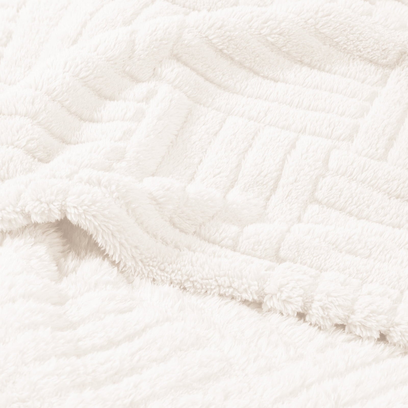 Decorative Knitted Fluffy Fleece Throw Blanket 50"x60" for Couch, Bed, Sofa, Fuzzy Soft Cozy Throw with Decorative Jacquard Pattern for ... - Lightweight Plush Warm Blanket for All Seasons Detail