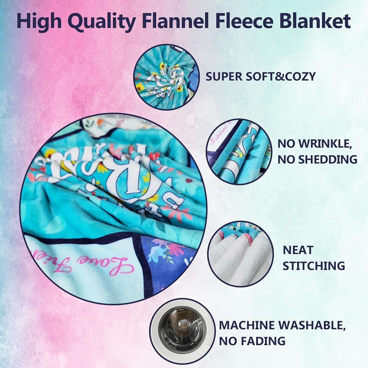 Lightweight Warm Sister Gifts Blanket for Birthday, Mother's Day, Christmas - Big Sister Gift Ideas - Super Soft Reversible Sherpa Flannel Blanket Detail