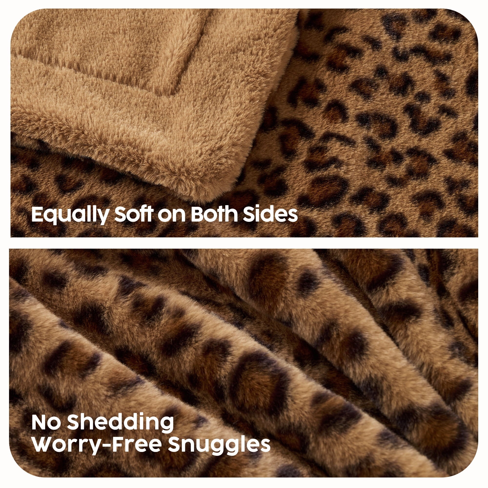 Super Soft Flannel Leopard Print Throw Blanket Soft Cozy Fluffy Plush Cheetah Print Blanket for Home Decor,50"x60",Brown - Luxury Knitted Decorative Throw Blanket with Fringes Detail