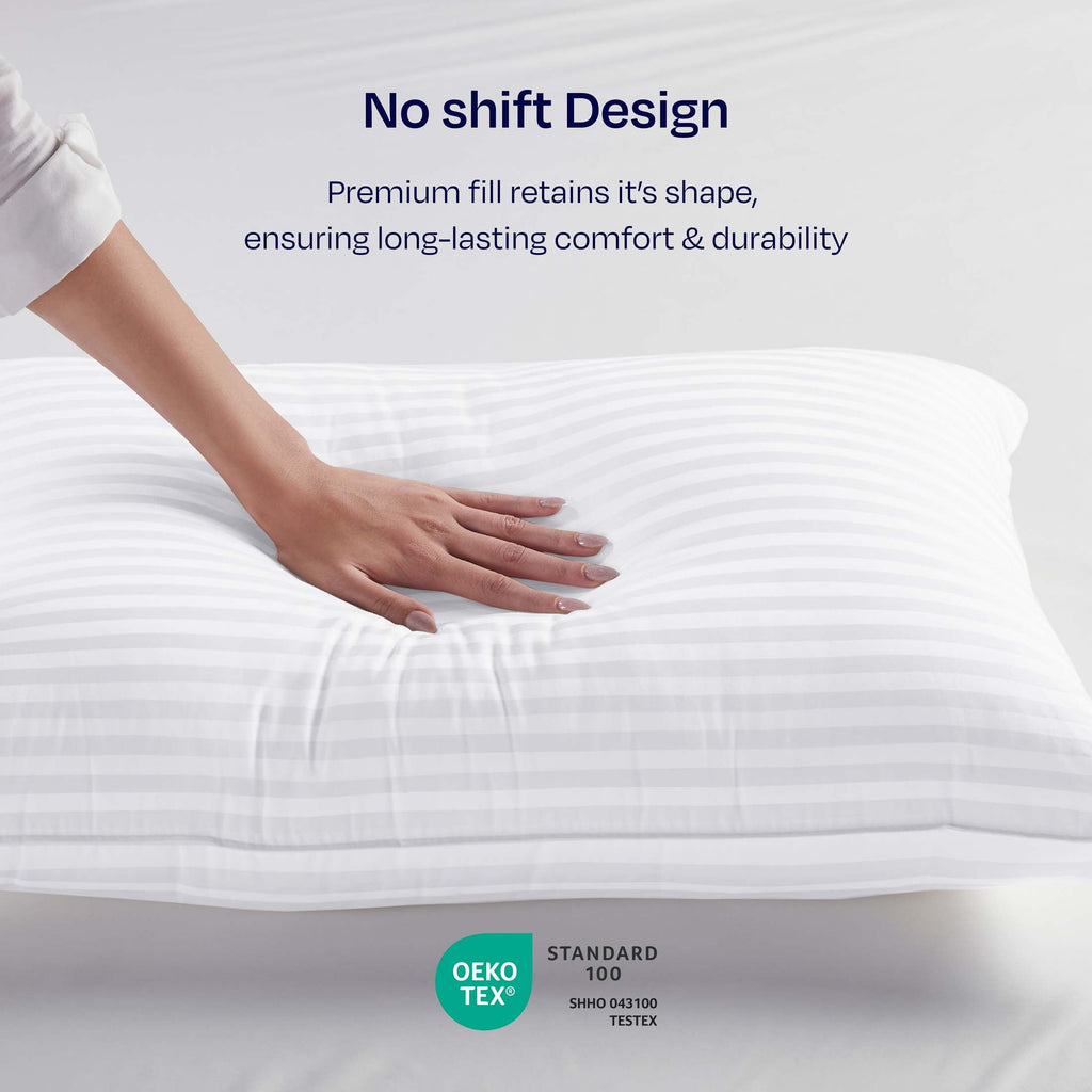 Orthopedic Support 2-Pack Comfort Bed Pillows Standard size set of 2 for Sleeping, Pillows, for Back, Stomach or Side Sleepers, 20 x 26 ... - Decorative Throw Pillow Cushion for Sofa & Bed Detail