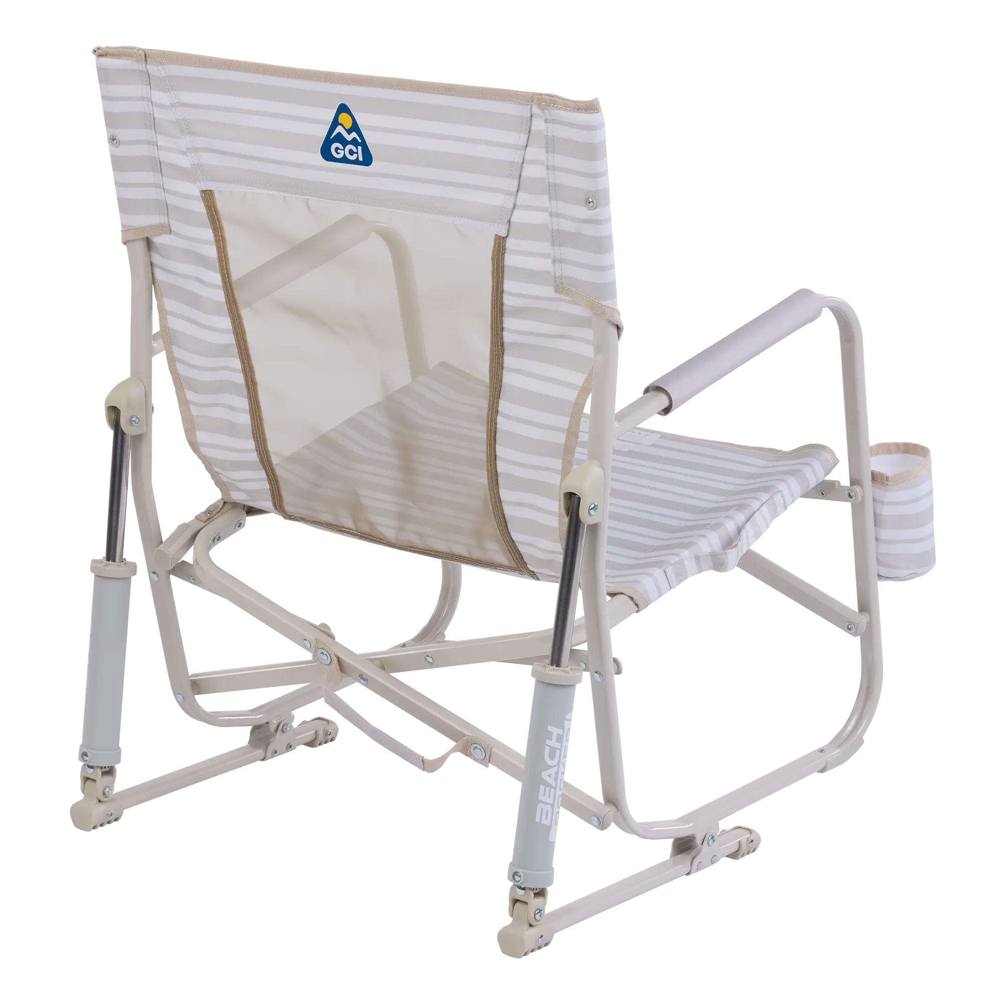 Heavy-Duty Freestyle Beach Rocker - Choice 712 - Heavy-Duty Kickback Rocker with Beverage Holder Detail