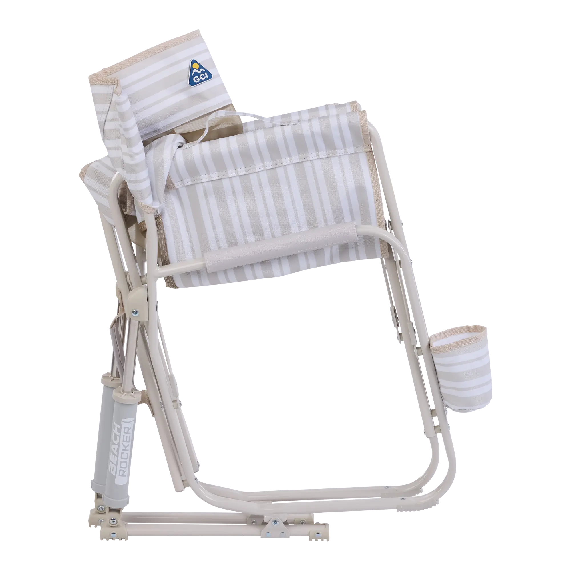 Heavy-Duty Freestyle Beach Rocker - Choice 712 - Heavy-Duty Kickback Rocker with Beverage Holder Detail