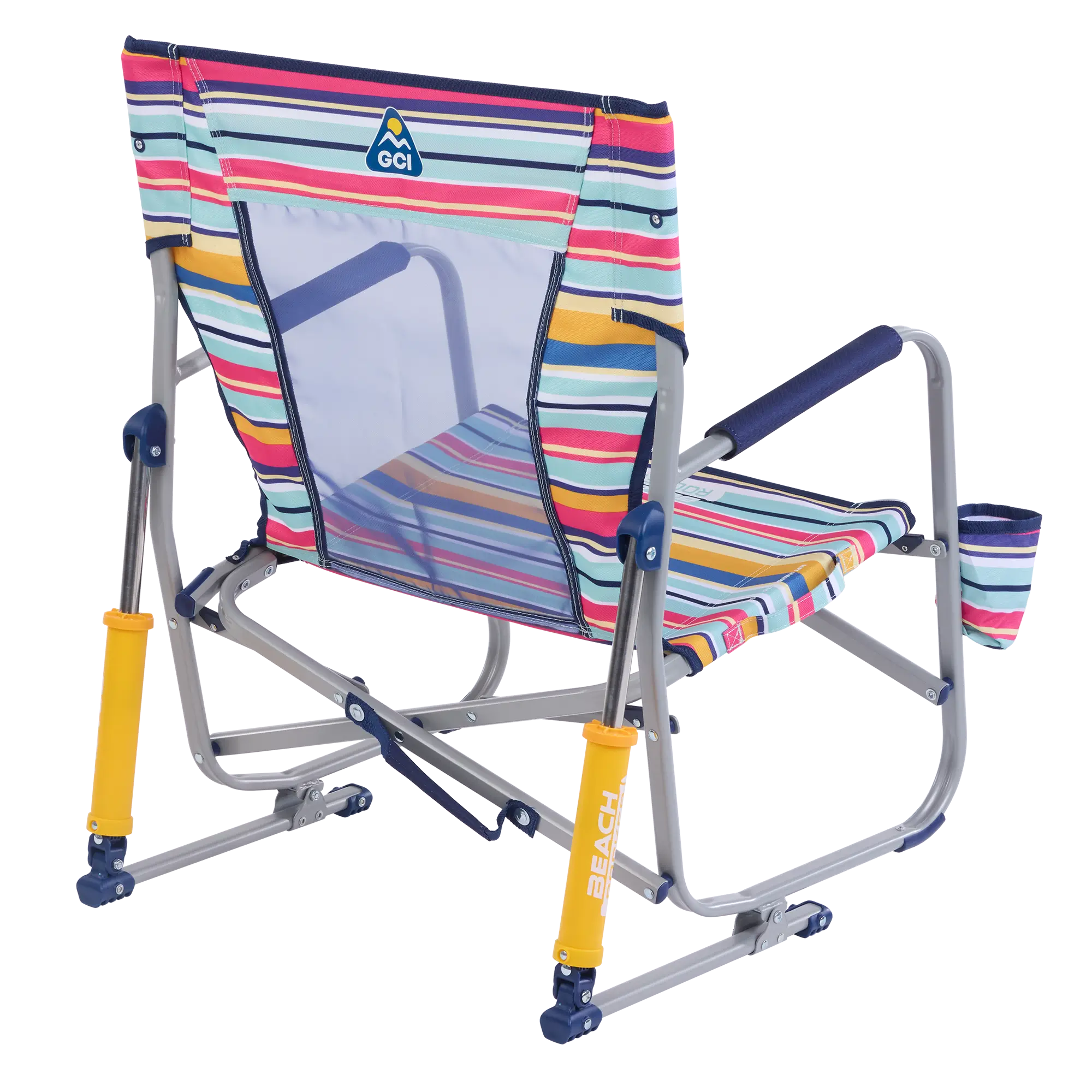 Heavy-Duty Freestyle Beach Rocker - Choice 712 - Heavy-Duty Kickback Rocker with Beverage Holder Detail