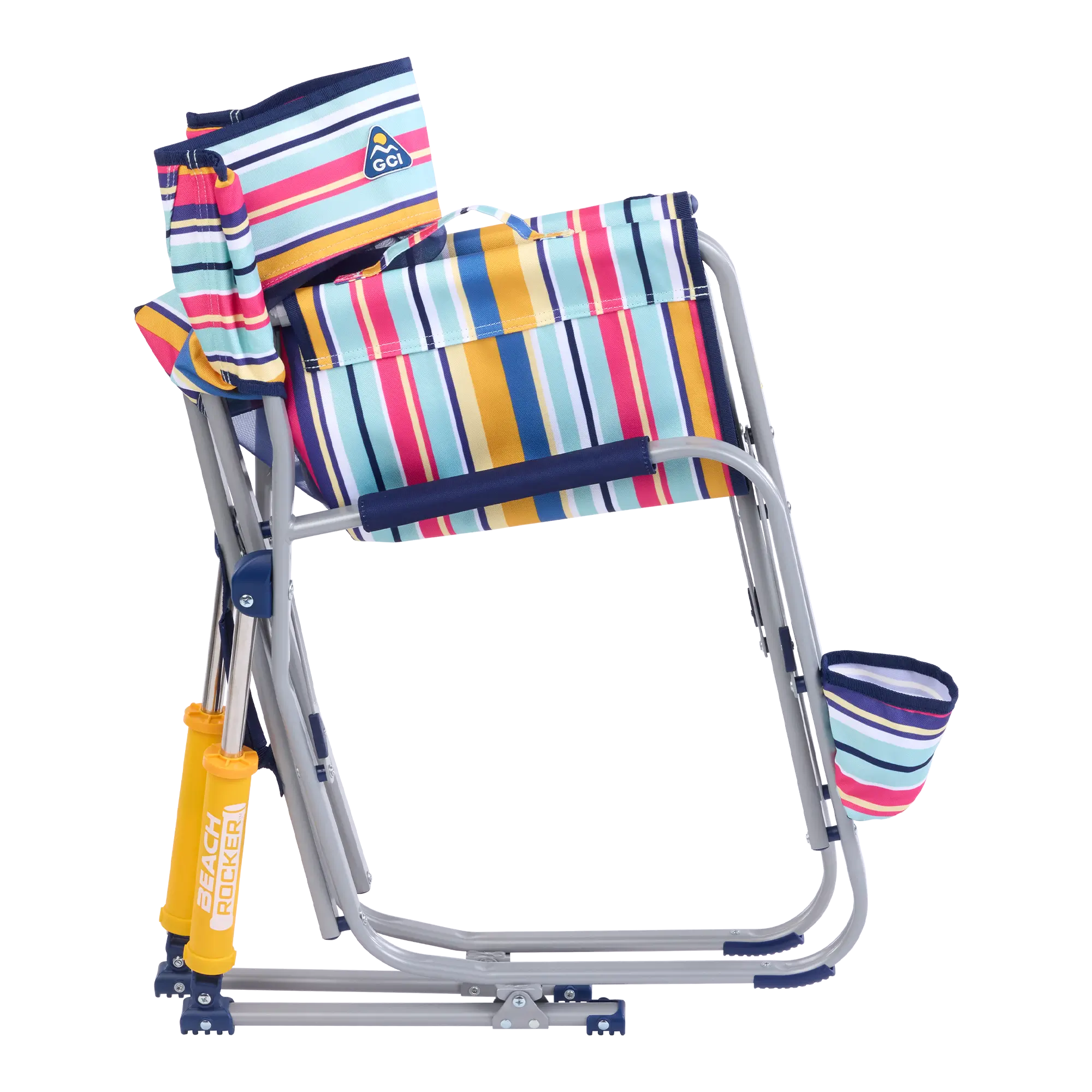 Heavy-Duty Freestyle Beach Rocker - Choice 712 - Heavy-Duty Kickback Rocker with Beverage Holder Detail