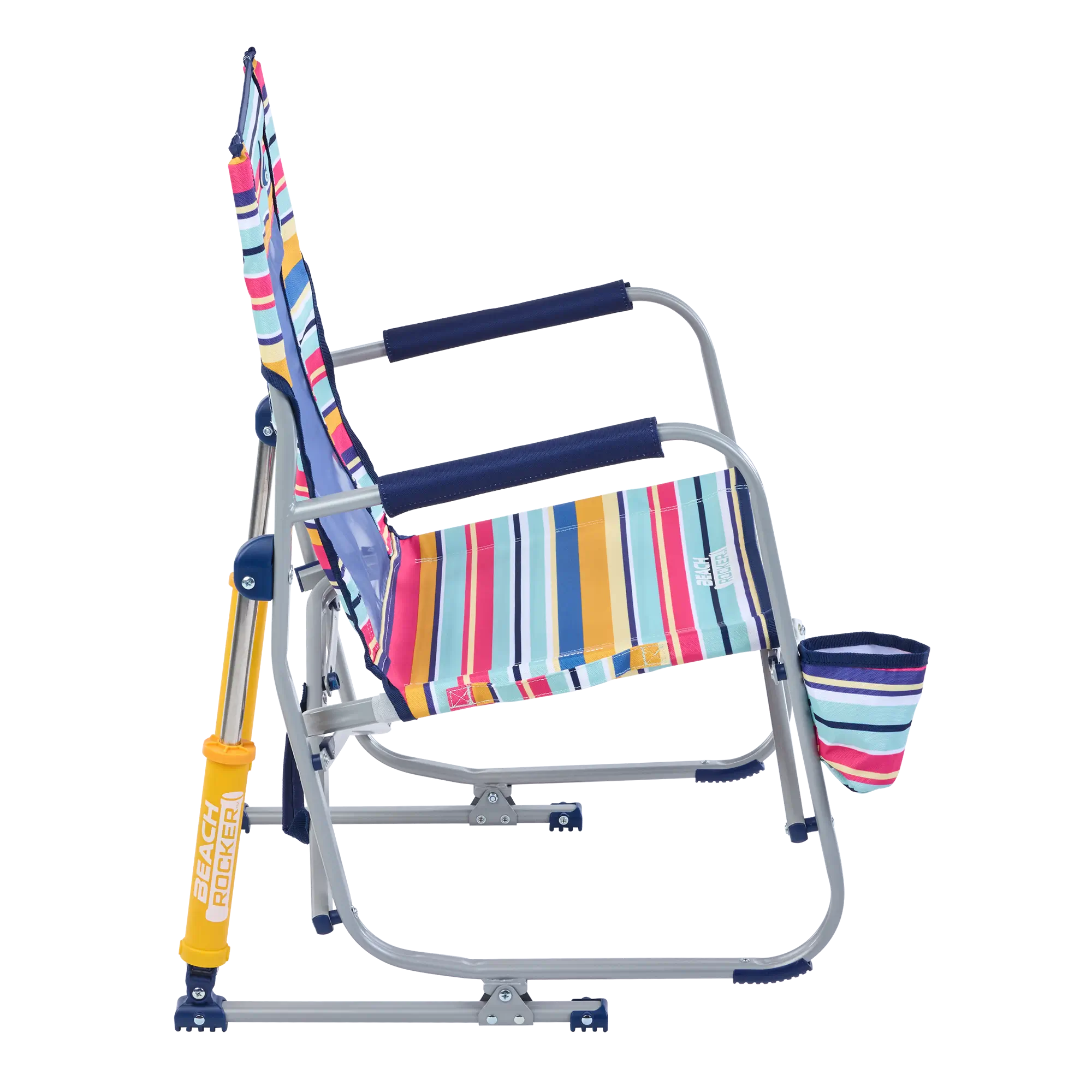 Heavy-Duty Freestyle Beach Rocker - Choice 712 - Heavy-Duty Kickback Rocker with Beverage Holder Detail