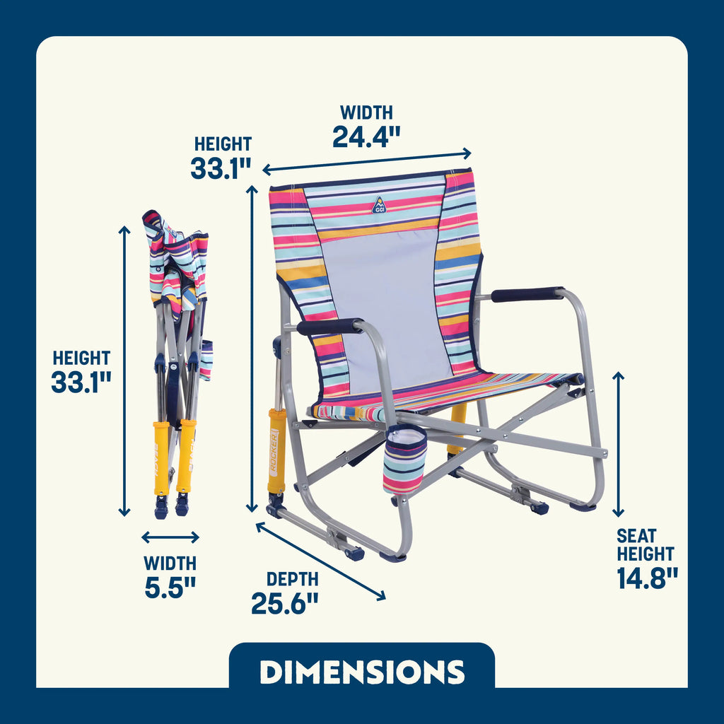 Heavy-Duty Freestyle Beach Rocker - Choice 712 - Heavy-Duty Kickback Rocker with Beverage Holder Detail