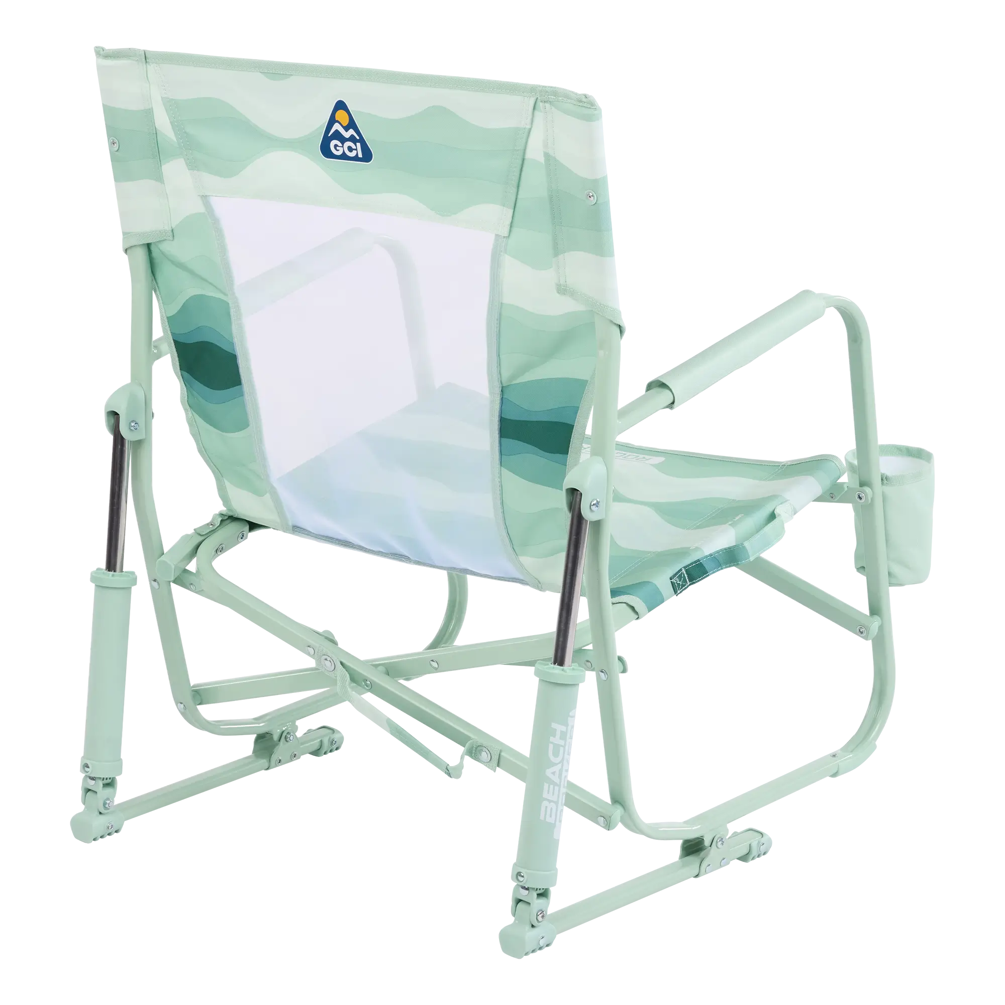 Heavy-Duty Freestyle Beach Rocker - Choice 712 - Heavy-Duty Kickback Rocker with Beverage Holder Detail