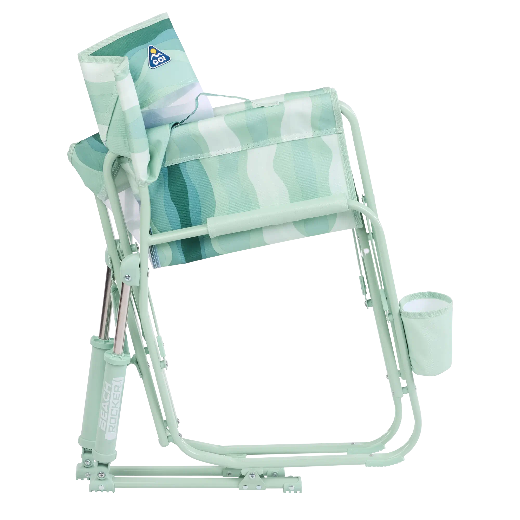 Heavy-Duty Freestyle Beach Rocker - Choice 712 - Heavy-Duty Kickback Rocker with Beverage Holder Detail