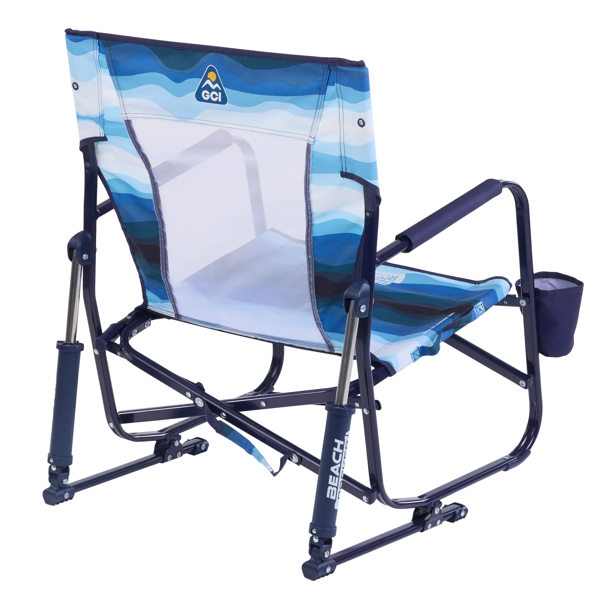 Heavy-Duty Freestyle Beach Rocker - Choice 712 - Heavy-Duty Kickback Rocker with Beverage Holder Detail