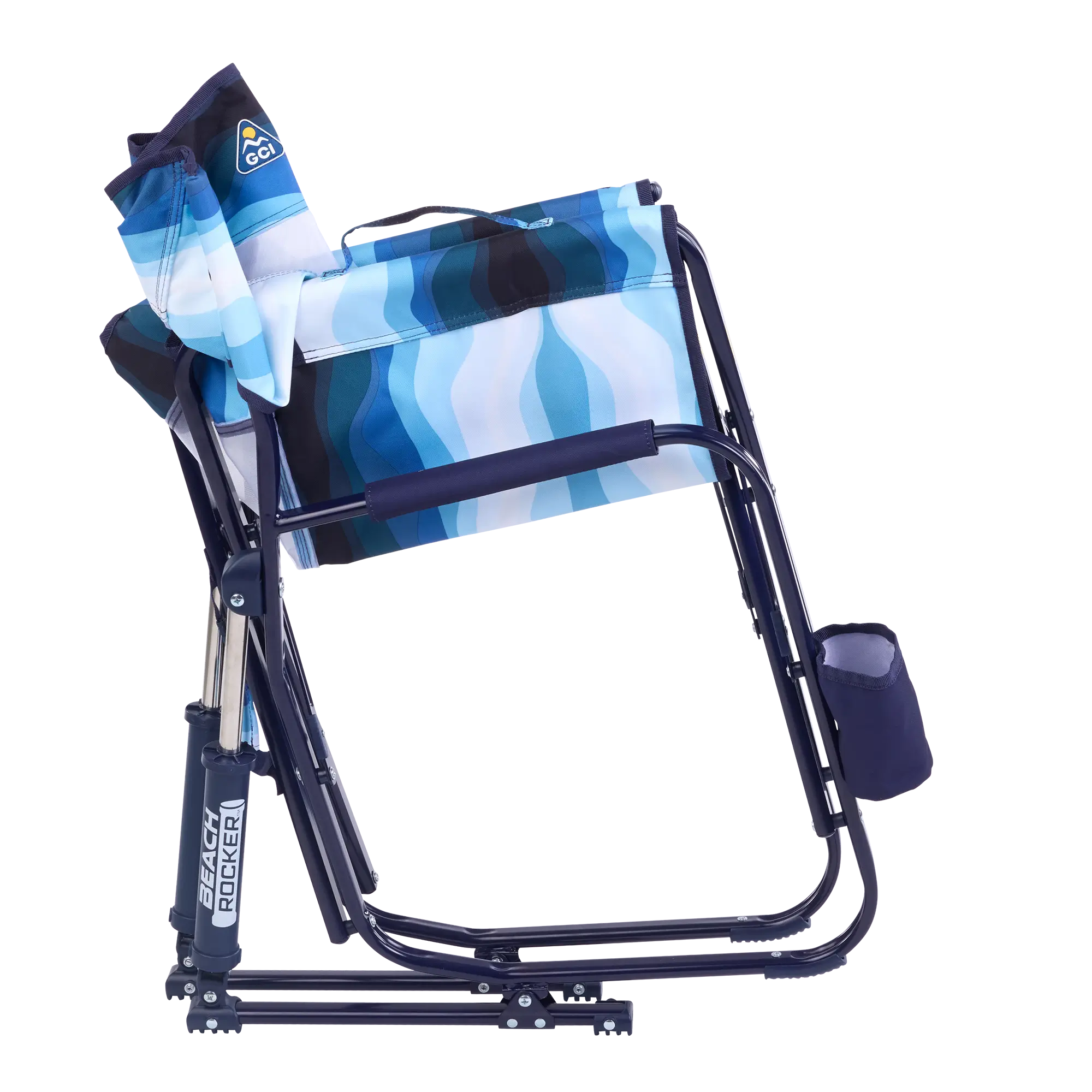 Heavy-Duty Freestyle Beach Rocker - Choice 712 - Heavy-Duty Kickback Rocker with Beverage Holder Detail