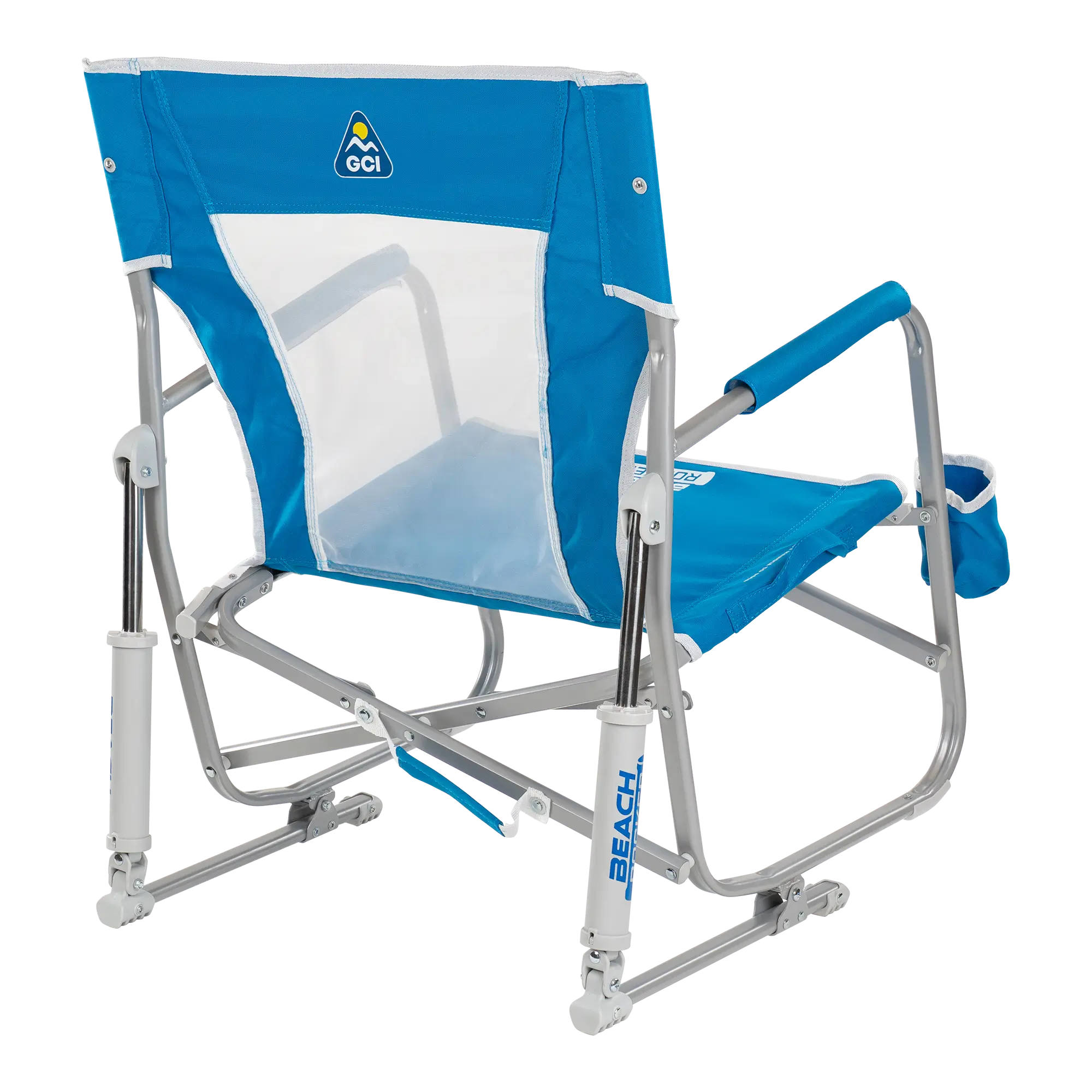 Heavy-Duty Freestyle Beach Rocker - Choice 712 - Heavy-Duty Kickback Rocker with Beverage Holder Detail