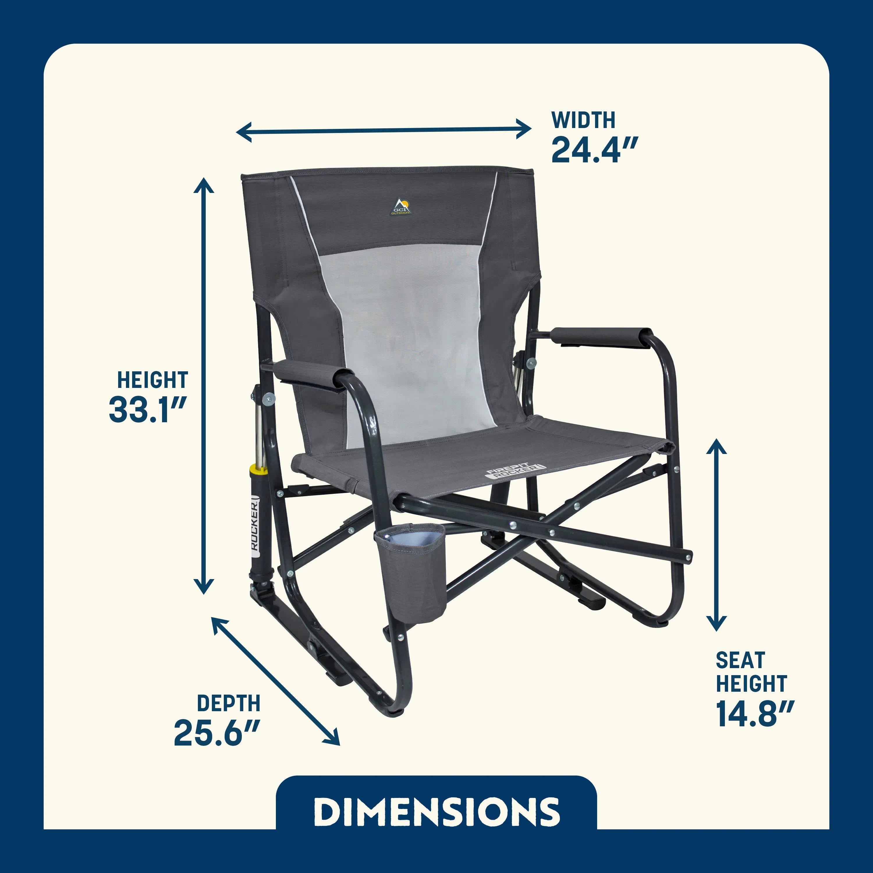 Heavy-Duty Freestyle FirePit Rocker - Choice 737 - Patented Spring-Action Rocking Chair for Camping Detail
