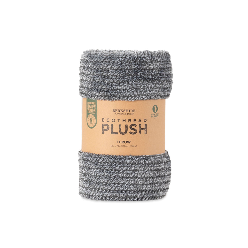 Reversible Sherpa Plush Textured Heathered Soft Oversized Throw Blanket, Gray - Super Soft Reversible Sherpa Flannel Blanket Detail
