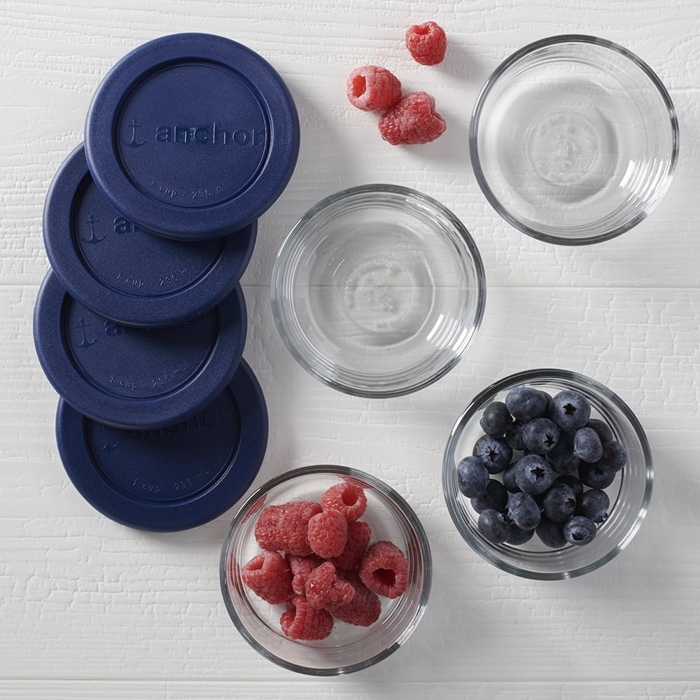 Sweet Treat Shaped Glass Food Storage Containers with Lids, 1 Cup Round, Set of 4 - Playful Star & Heart Shaped Geometric NeeDoh Detail