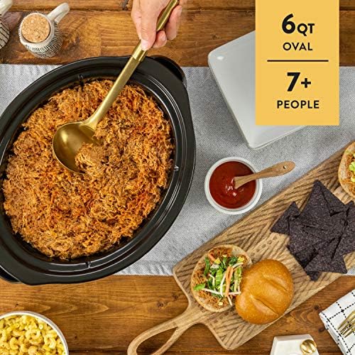 Oval Ceramic Crock-Pot MyTime 6 Quart Programmable Slow Cooker S08D - Large Capacity Electric Stew Pot & Slow Cooker Detail