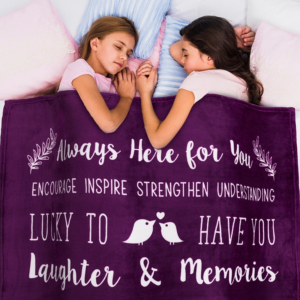 Reversible Sherpa Best Friend Blanket, Friendship Gifts for Women Birthday Soul Sister Long Distance Bestie, Soft Cozy Fleece Throw Bla... - Lightweight Plush Warm Blanket for All Seasons Detail
