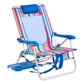 Backpack Travel Big Surf with Slide Table - Choice 334 - Rust-Resistant Aluminum Sand-Friendly Lounge Chair - Multi Stripe