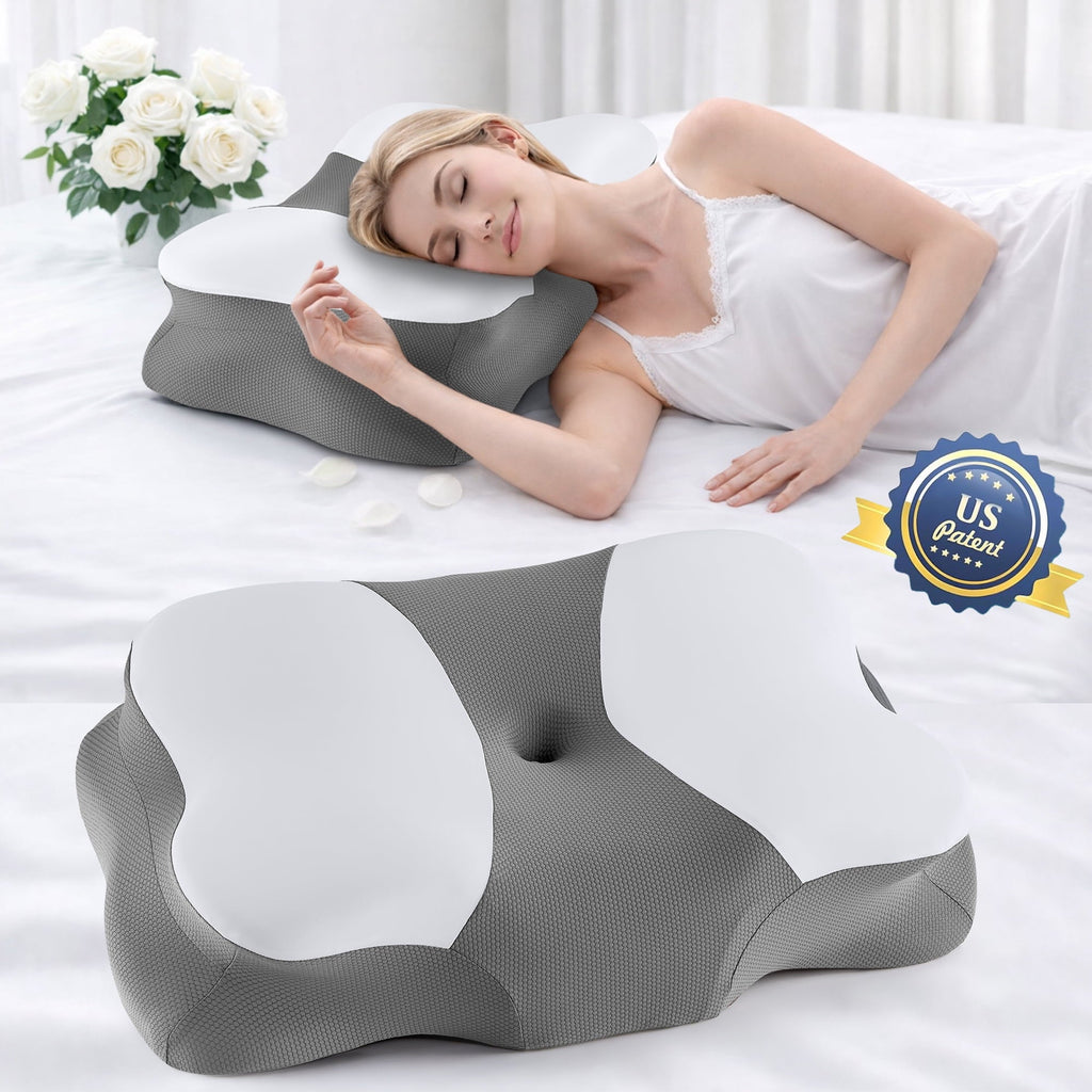 Ergonomic Memory Foam Memory Foam Cervical Pillow for Sleeping Support - Orthopedic Bed Pillow for Neck, Shoulder Pain Relief, Adults, Side... - Hotel Quality Plush Sleeping Pillows Detail