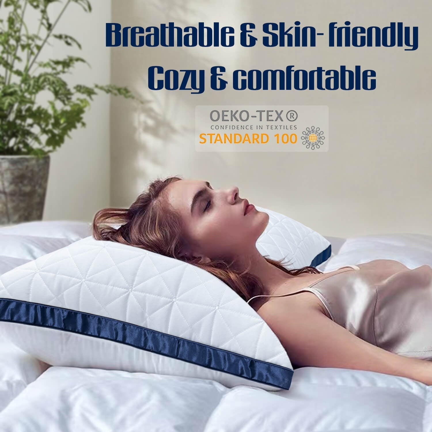 Fluffy Shredded King Size Pillows Set of 2 - Cooling Hotel Luxury Bed Pillows for Sleeping 2 Pack, Supportive Breathable Down Alterna... - Hotel Quality Plush Sleeping Pillows Detail