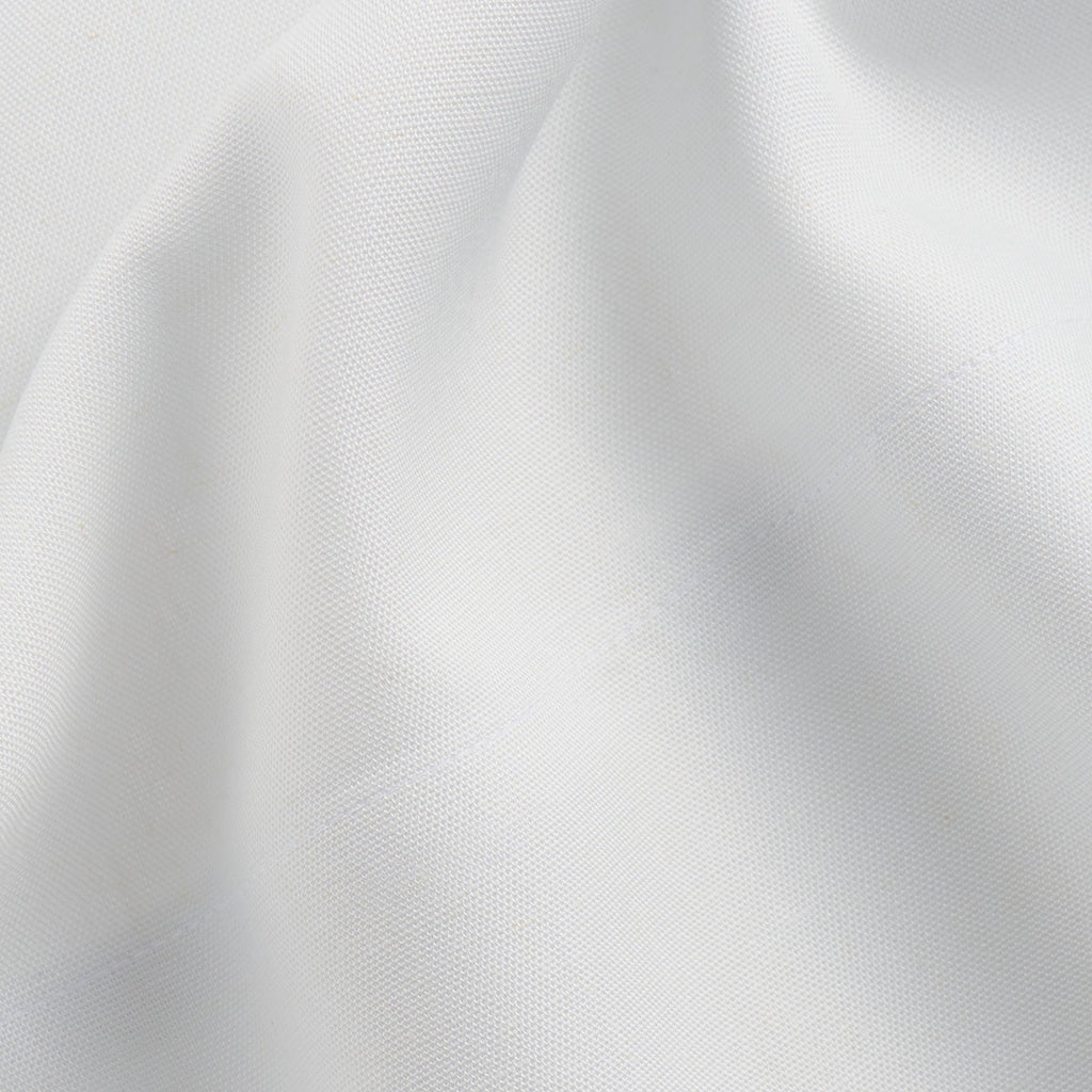 Ultra-Soft 4-Piece White Lyocell & Linen Blend Percale Bed Sheet Set, Queen - Breathable Egyptian Cotton Flat & Fitted Sheets Detail