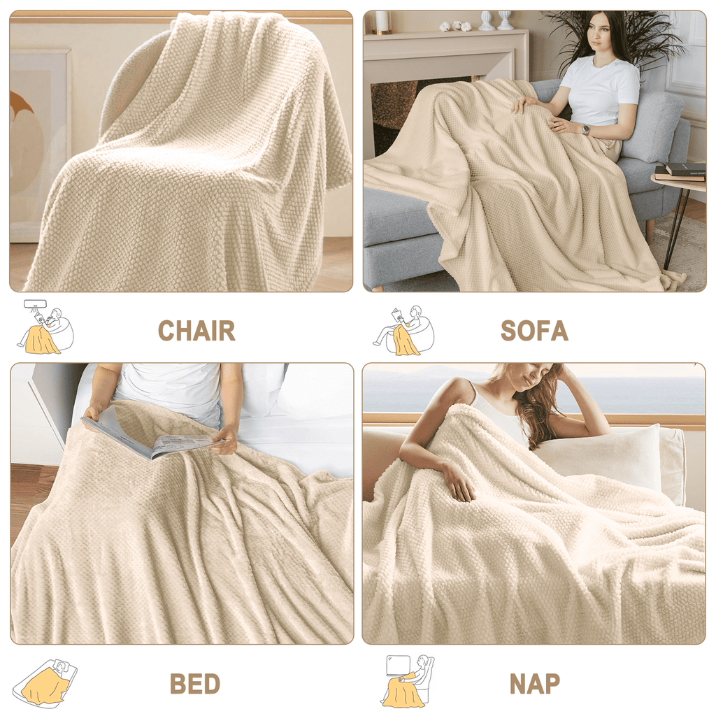 Lightweight Warm Ultra Soft Throw Blanket, Warm Cozy Blankets for Couch Bed Chair, Breathable and Lightweight Blankets for All Seasons... - Lightweight Plush Warm Blanket for All Seasons Detail