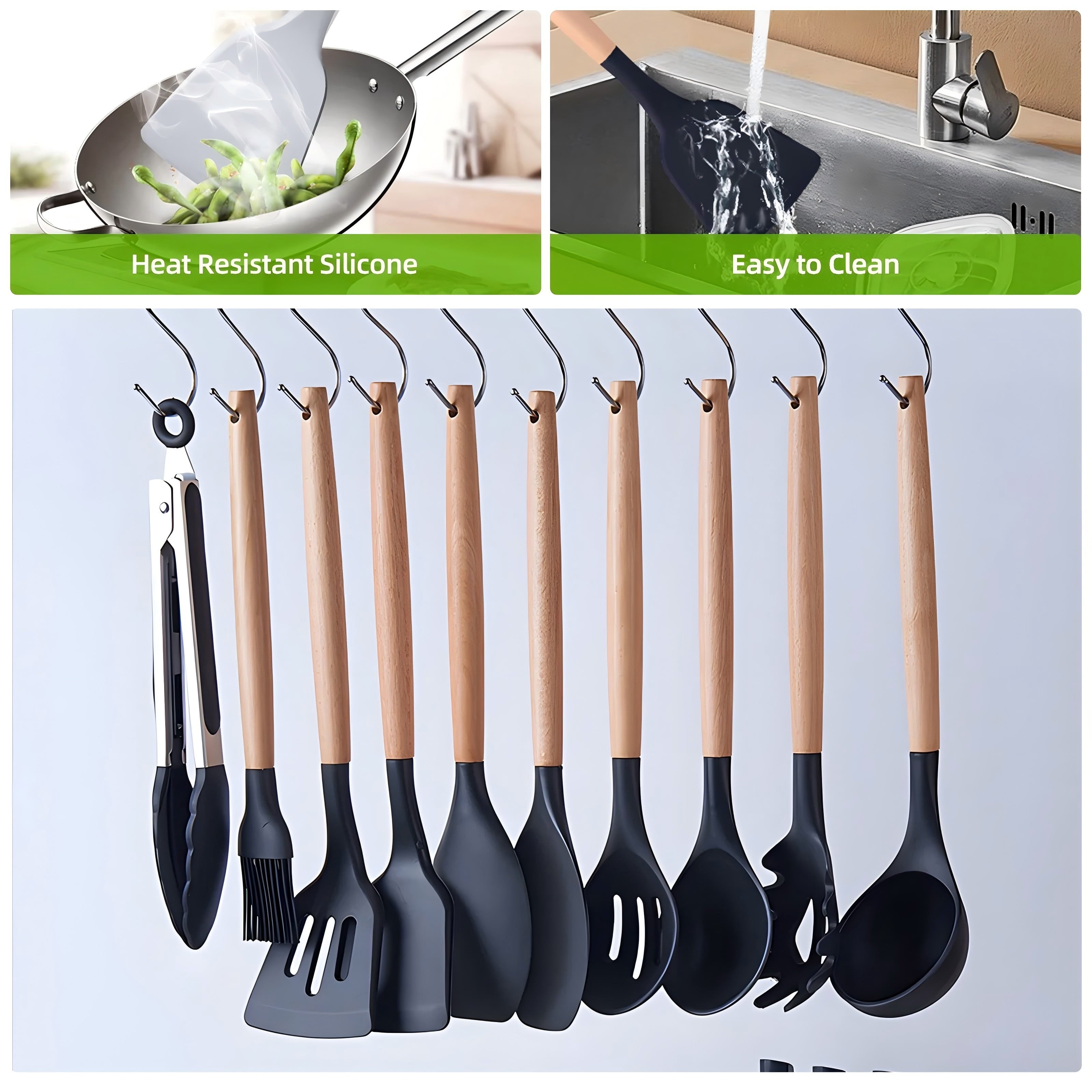 Durable Steel Kitchen Utensils Set- 19 Pcs Silicone Cooking Utensils Set for Nonstick Cookware-Silicone Spatulas Set, Kitchen Gadge... - Heavy Duty Stainless Steel Kitchen Shears Detail