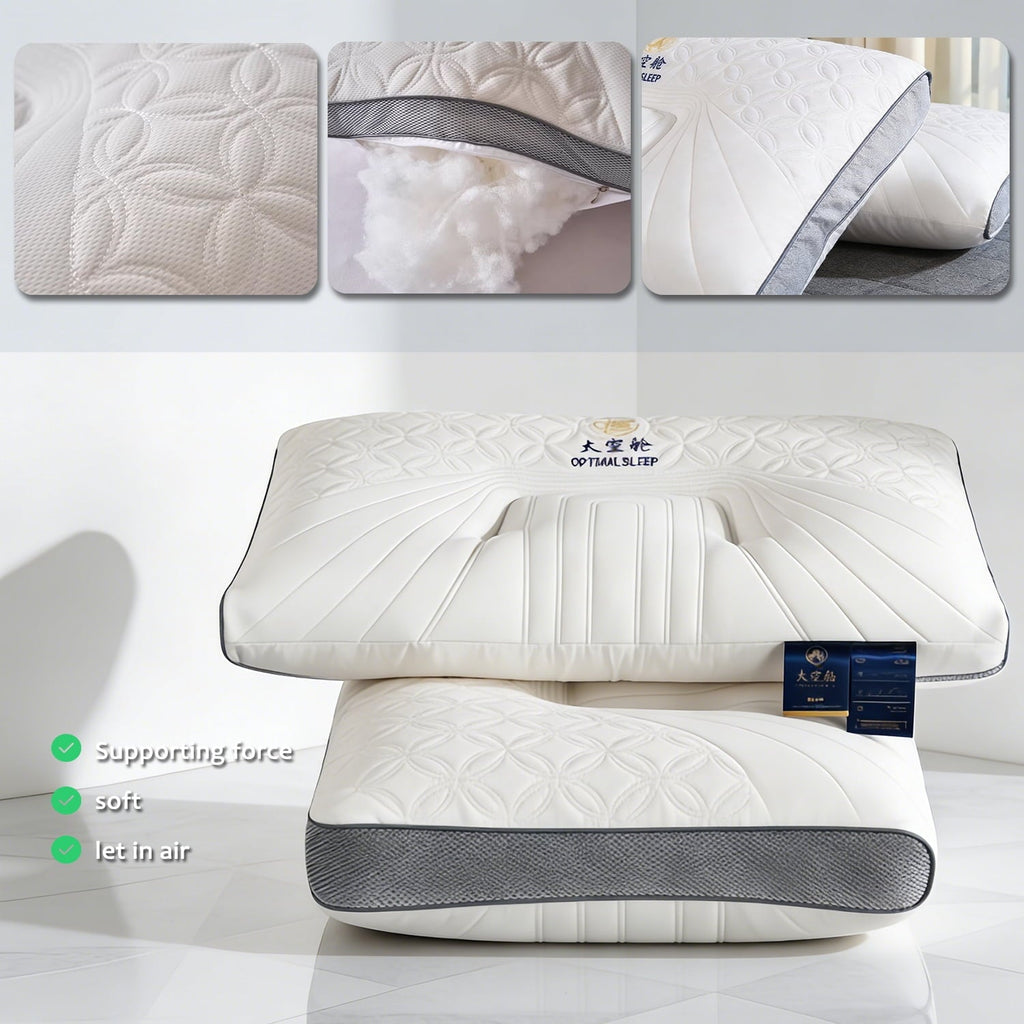Fluffy Shredded 2-Pack Space Capsule Bed Pillow (29.13" x 18.9") - Plush and Supportive - Orthopedic Shredded Foam Bed Pillow Set Detail