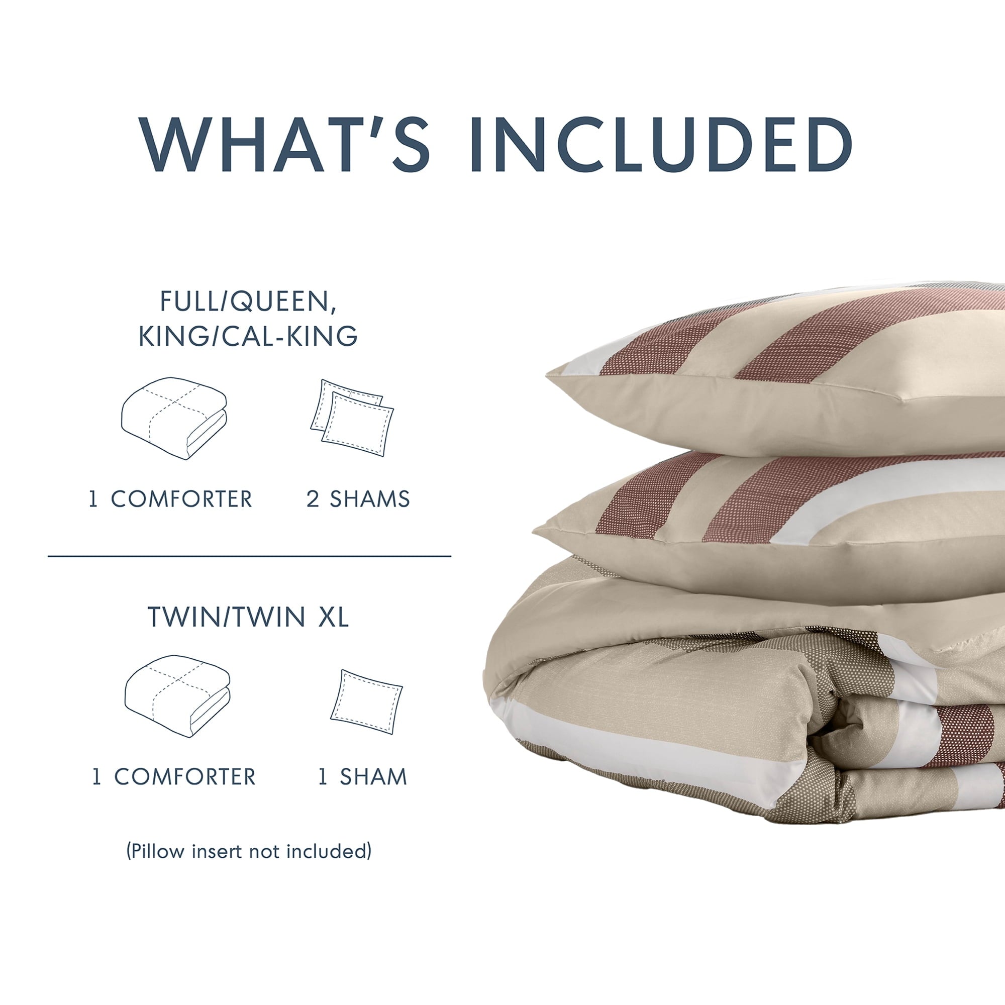 Hypoallergenic Cloud 2-Piece Comforter Sets, Reversible Striped Comforter Set for Dorm, Lightweight All Season Bedding Set with Pillow Sha... - Cloud-Like Soft Lightweight Bed Comforter Detail