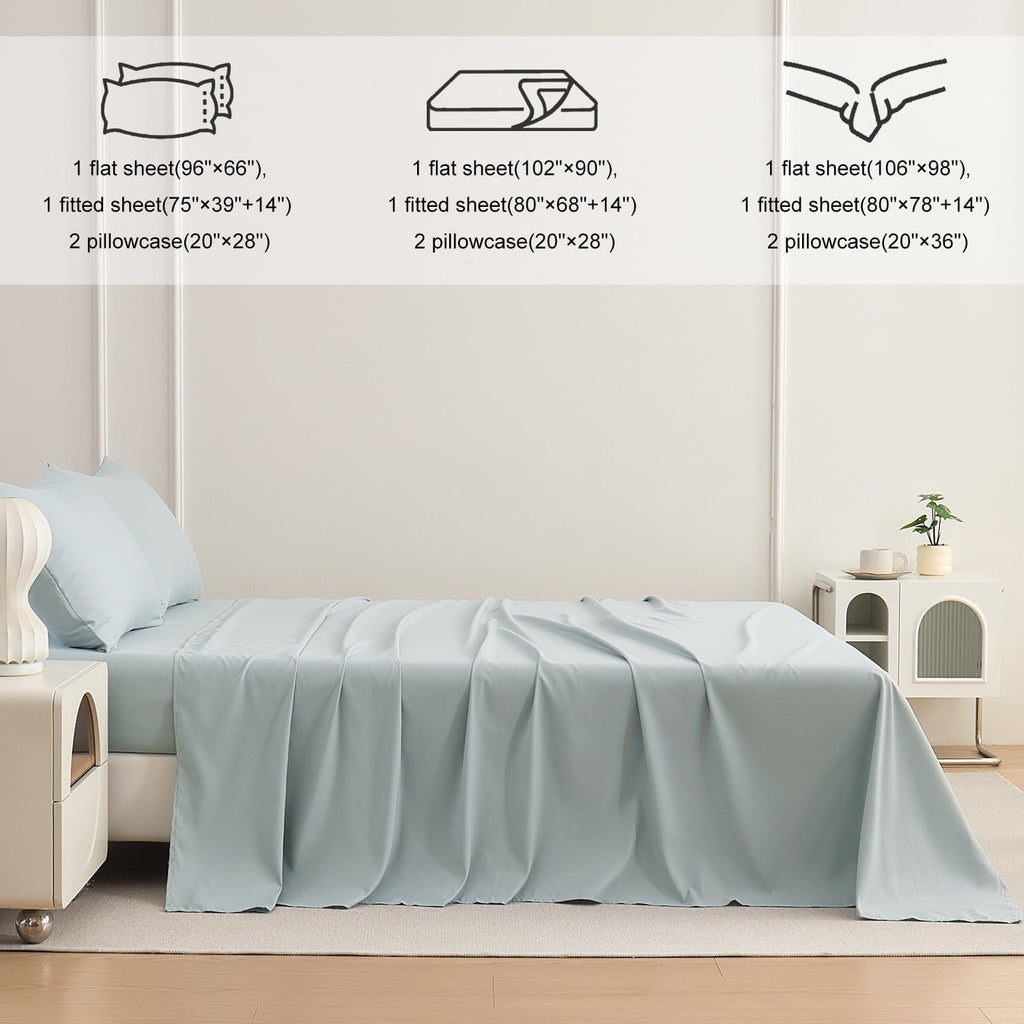 Ultra-Soft Sheets Set 4 Piece Queen/Full Size Sheet Set, Soft & Lightweight And Breathable ding Set, Fitted Sheet, Flat Sheet & ... - Premium Ultra-Soft Pillowcase Pair for Sleeping Detail
