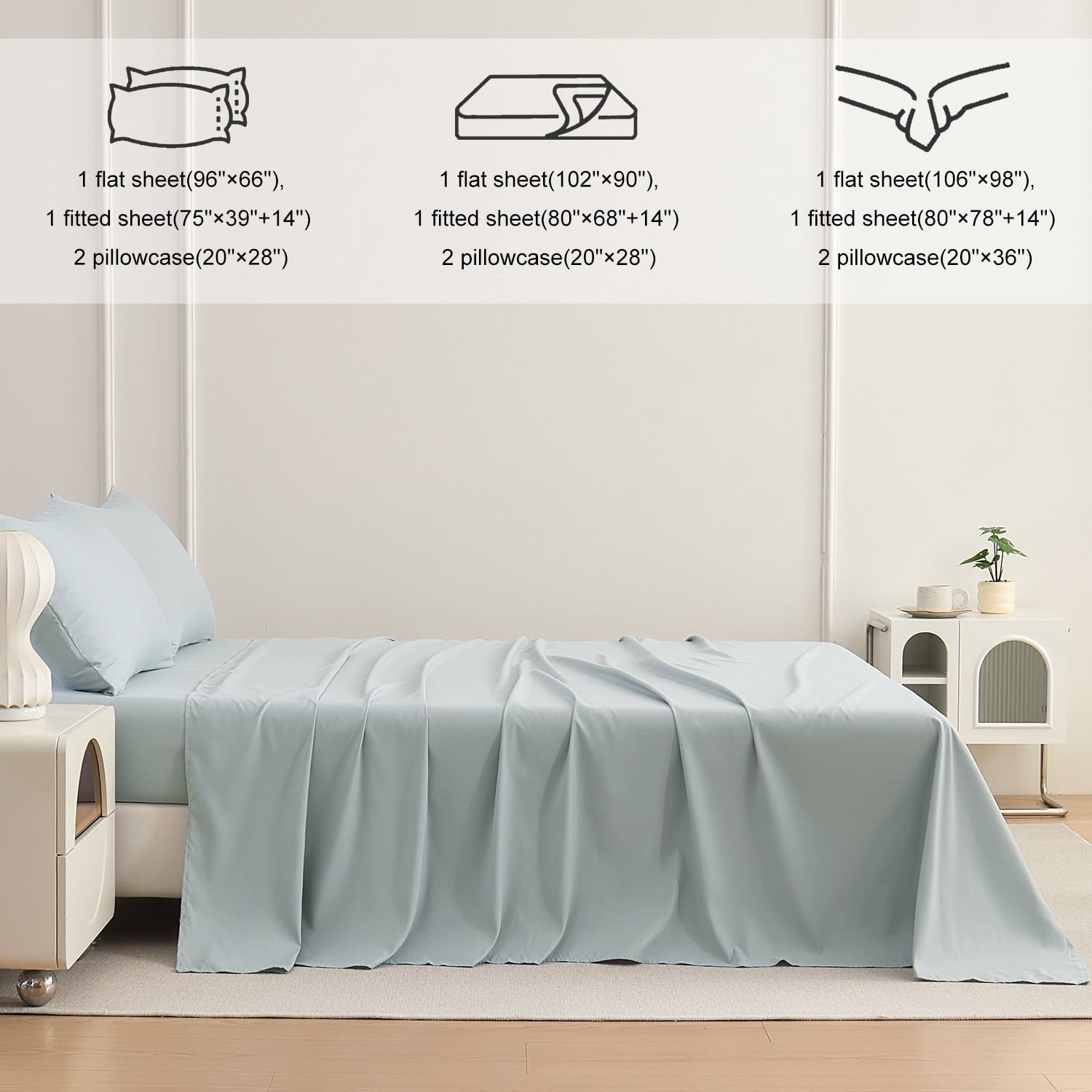 Ultra-Soft Sheets Set 4 Piece Queen/Full Size Sheet Set, Soft & Lightweight And Breathable ding Set, Fitted Sheet, Flat Sheet & ... - Premium Ultra-Soft Pillowcase Pair for Sleeping Detail