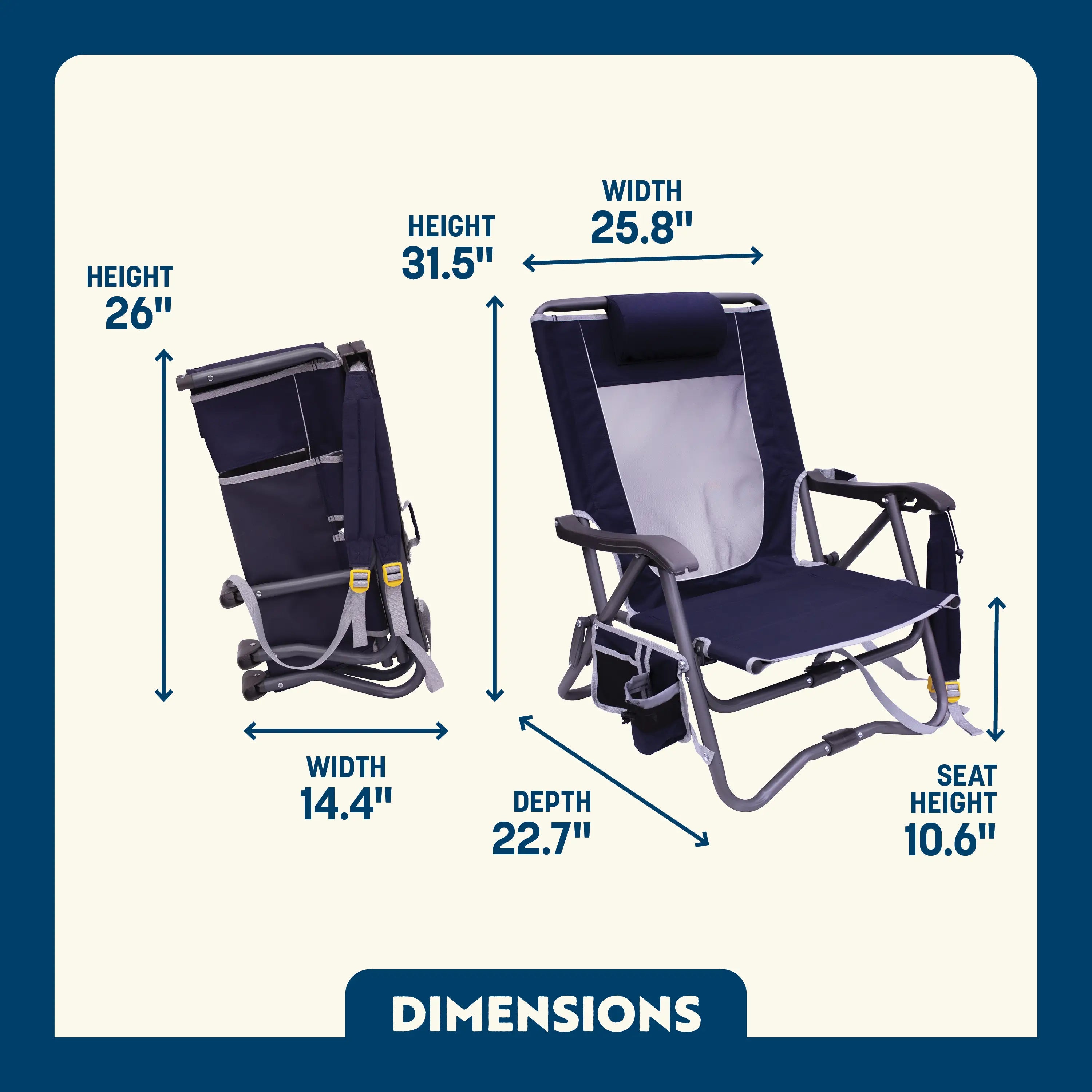 Telescoping Frame Bi-Fold Slim Event Chair - Choice 334 - Premium Slim-Fold Compact Chair with Messenger Bag Detail