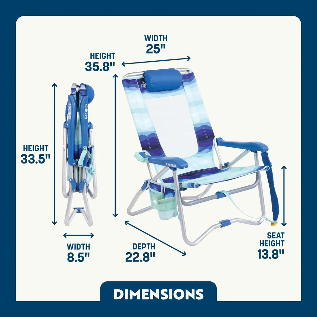 Low-Profile Bi-Fold Beach Chair - Choice 601 - Rust-Resistant Aluminum Sand-Friendly Lounge Chair Detail