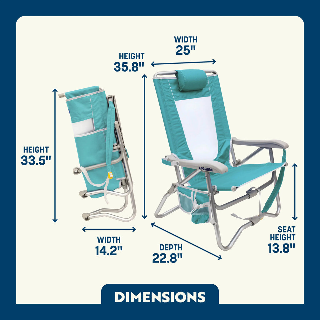 Low-Profile Bi-Fold Beach Chair - Choice 601 - Rust-Resistant Aluminum Sand-Friendly Lounge Chair Detail
