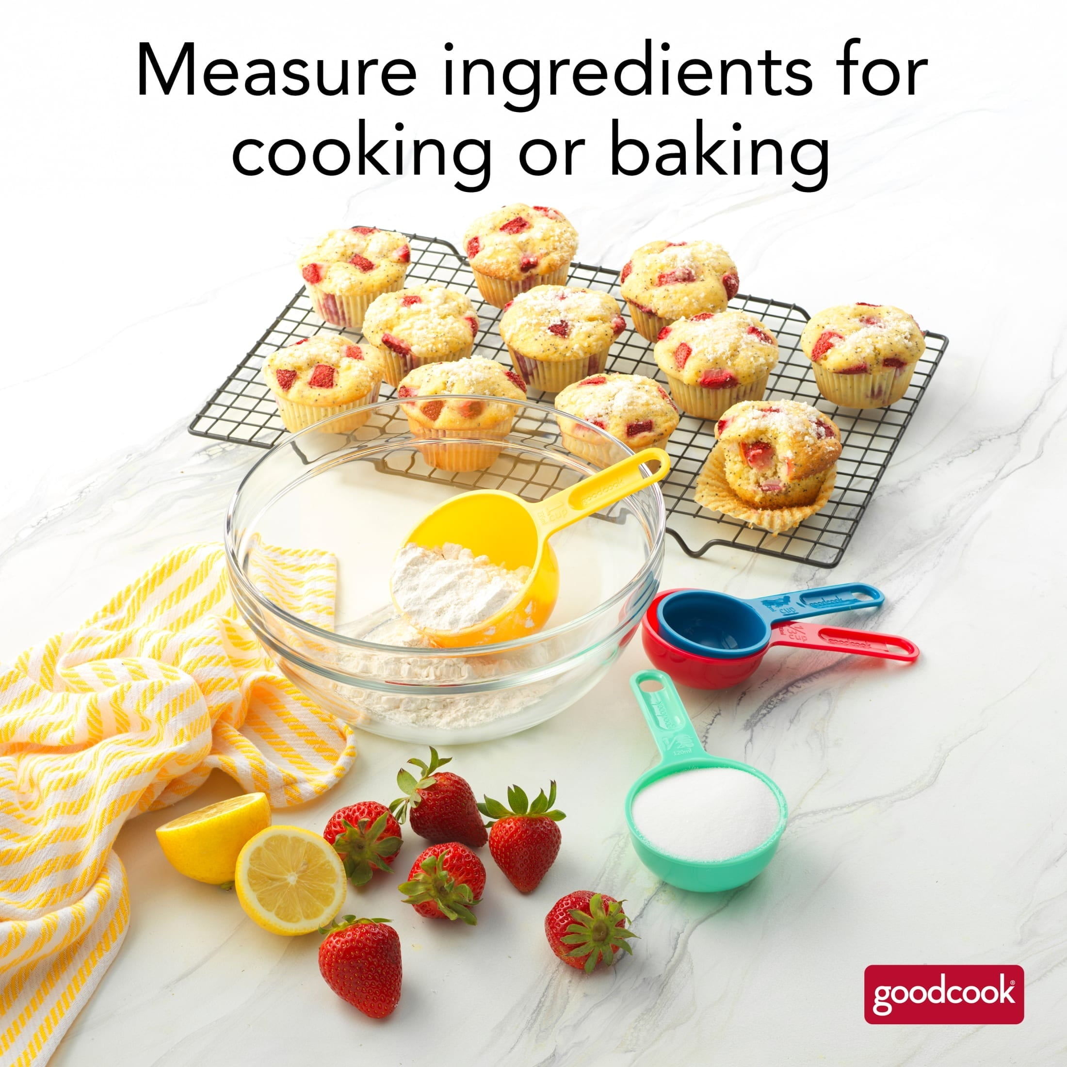 Ergonomic Manual Measuring Cups And Spoons, Set Of 8 Nesting With Storage Ring - Innovative Kitchen Helper for Modern Cooking Detail