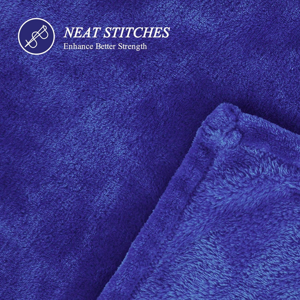 Reversible Sherpa Large Navy Fleece Throw Blankets, Throw Size Soft Fuzzy Blanket for Women Men and s, All Season Lightweight Microfibe... - Lightweight Plush Warm Blanket for All Seasons Detail