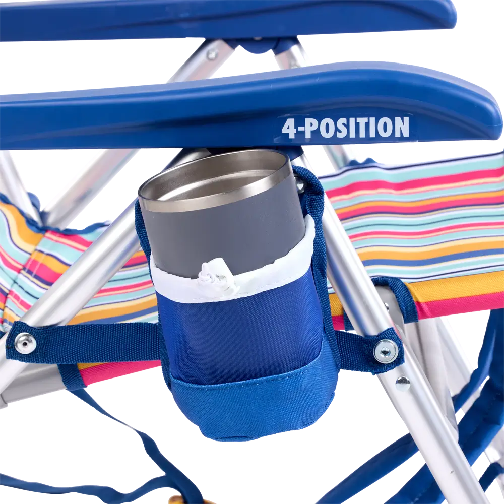 Reclining Beach Backpack Beach Chair - Choice 709 - Multi-Position Outdoor Beach Chair with Pillow Detail