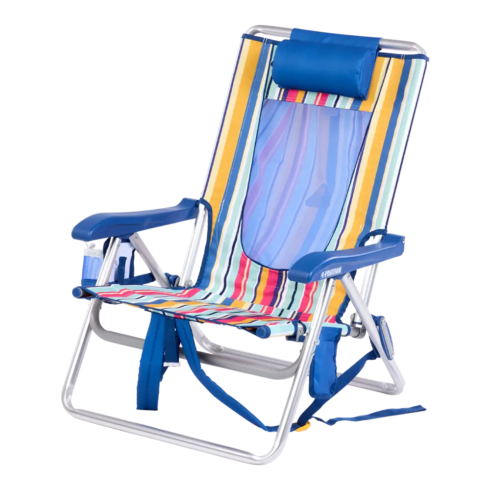 Reclining Beach Backpack Beach Chair - Choice 709 - Multi-Position Outdoor Beach Chair with Pillow Detail