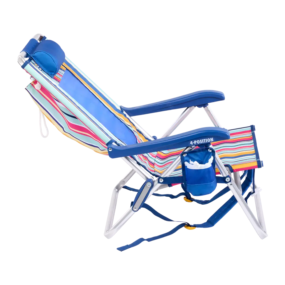 Reclining Beach Backpack Beach Chair - Choice 709 - Multi-Position Outdoor Beach Chair with Pillow Detail